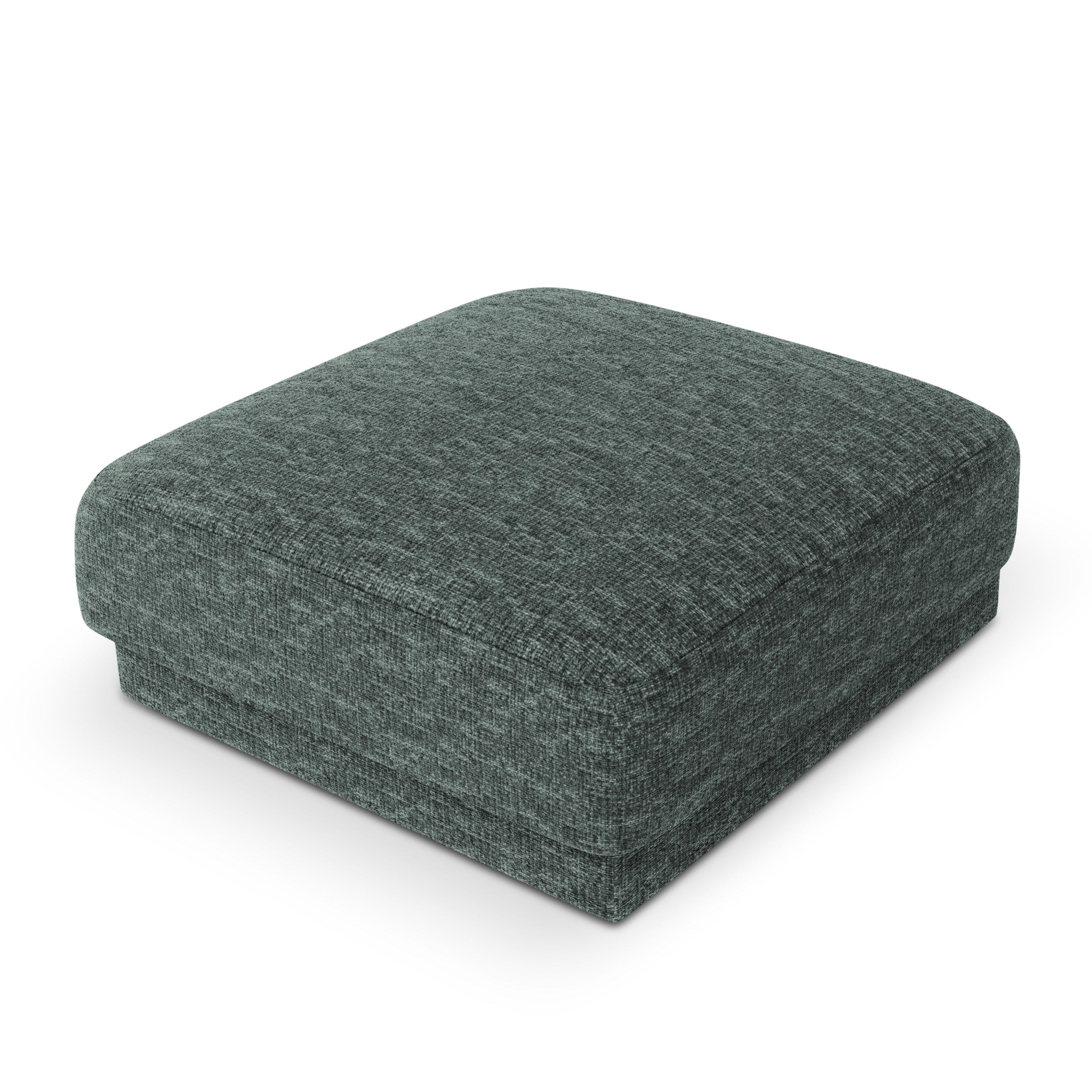 Puf w tkaninie szenilowej MILEY petrol Micadoni Eye on Design