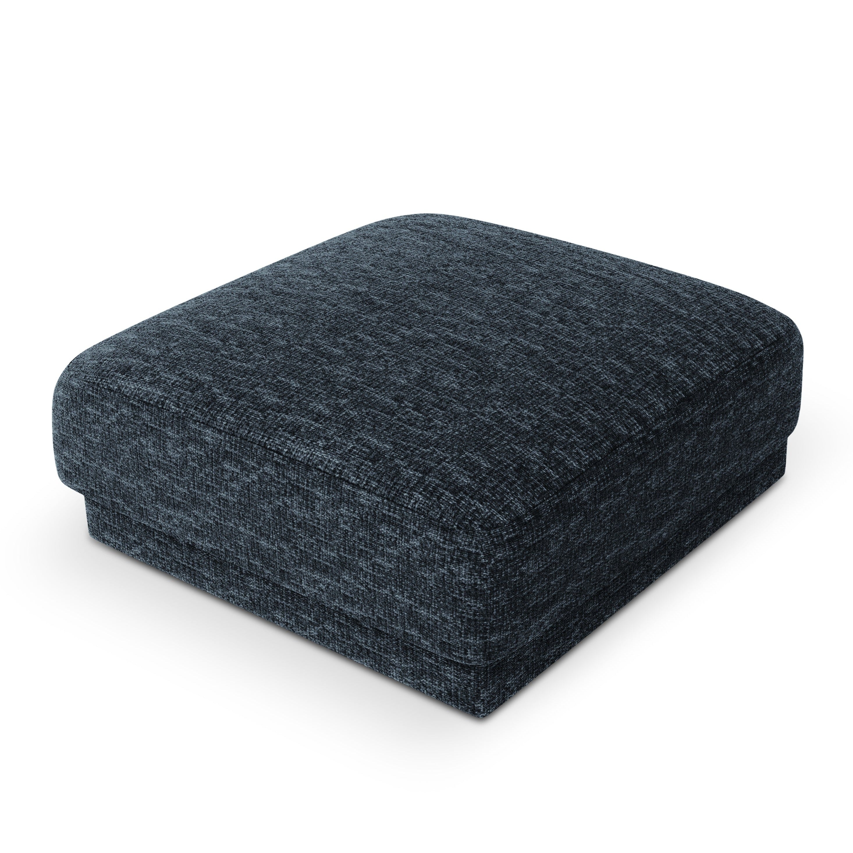 Puf w tkaninie szenilowej MILEY granatowy Micadoni Eye on Design