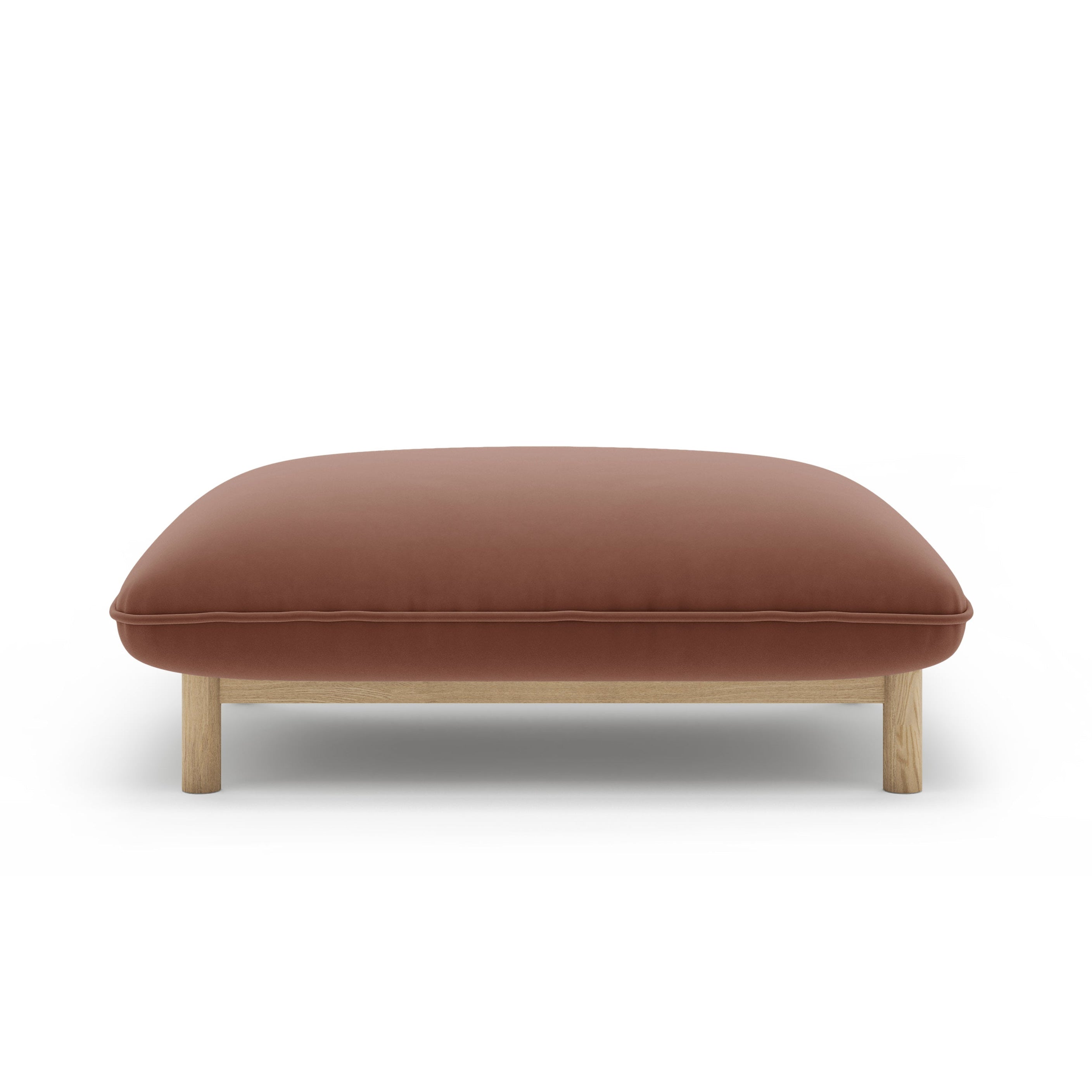 Velvet Pouf ADA cuoio
