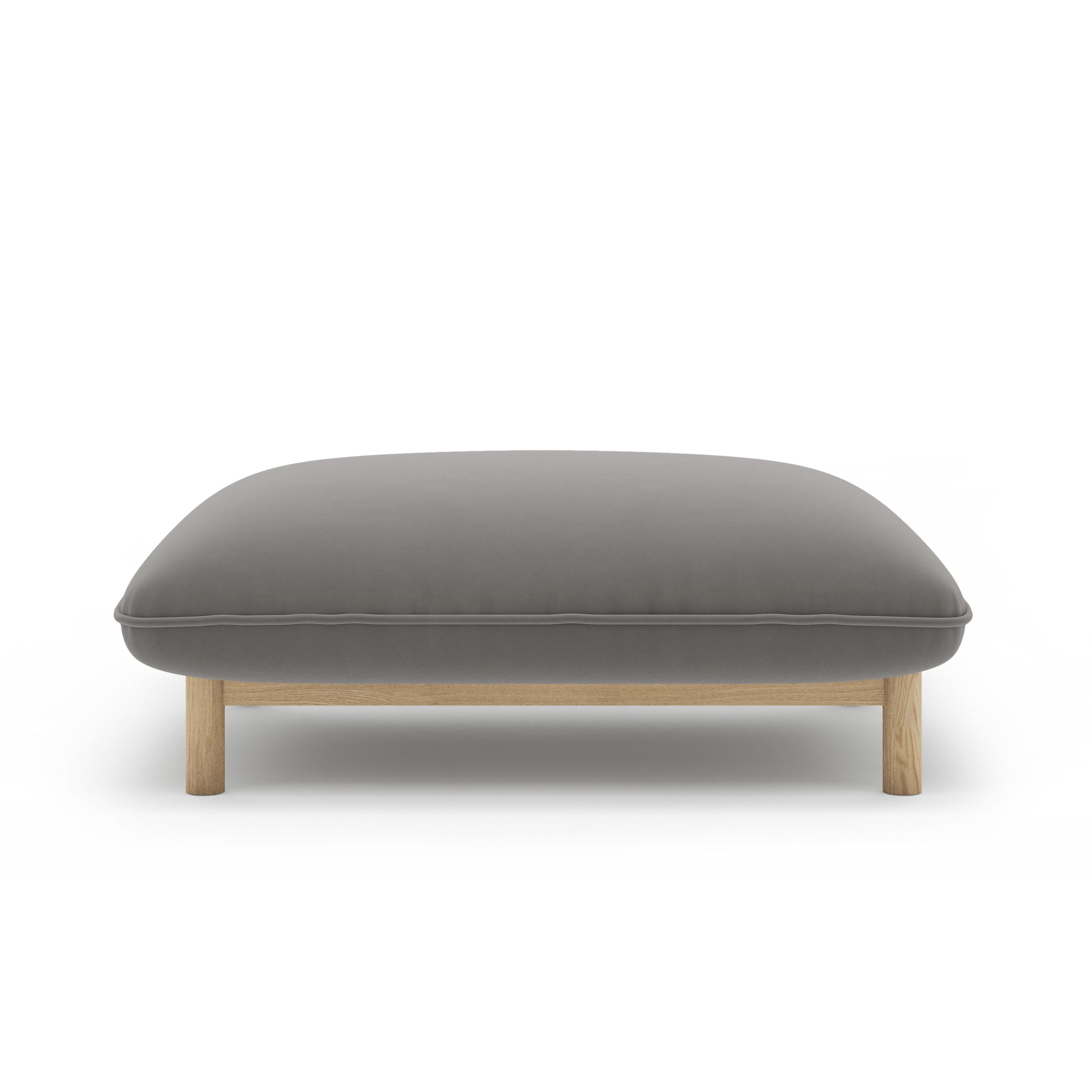 Gray velvet pouf ADA