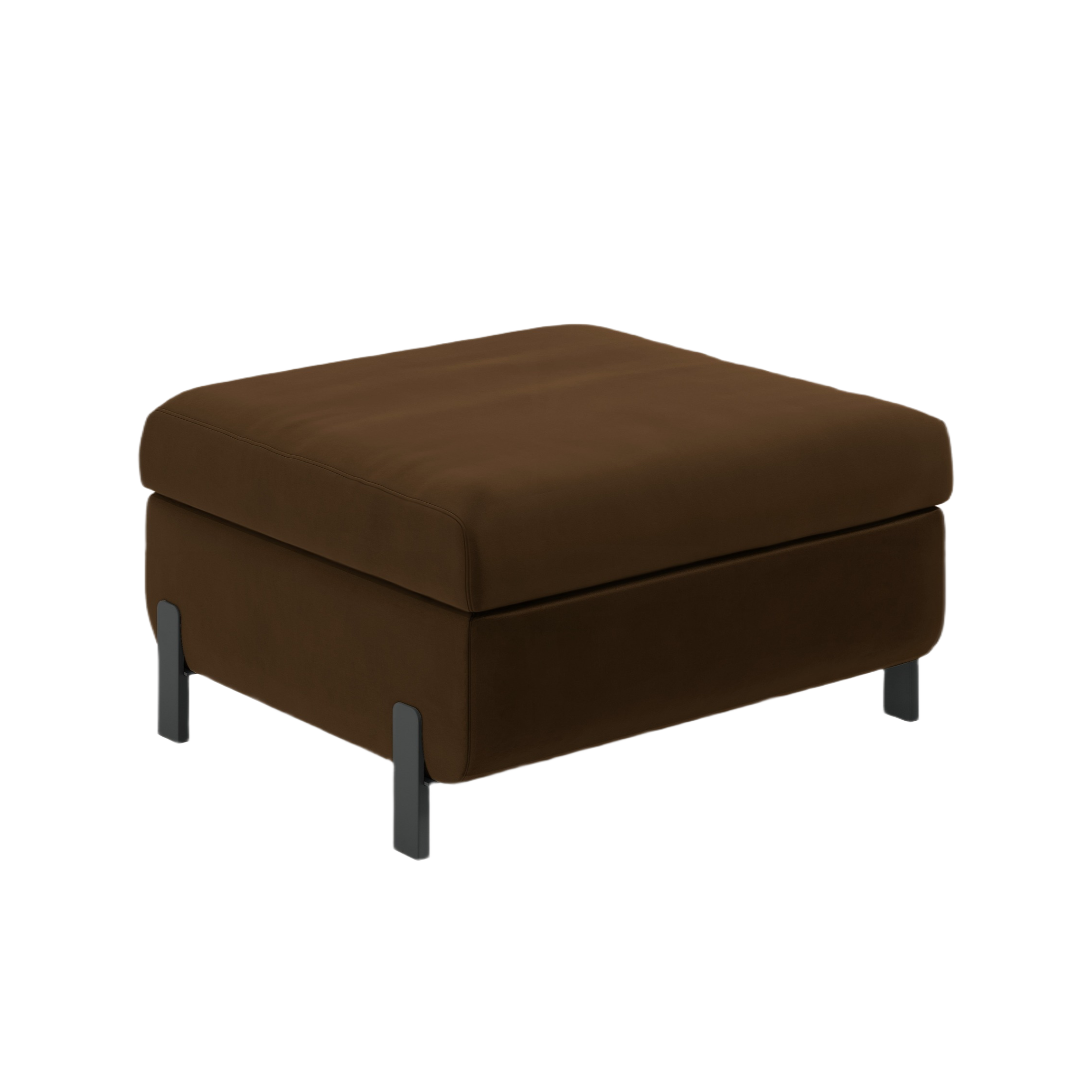 Velvet pouf with storage GLORIA chocolate