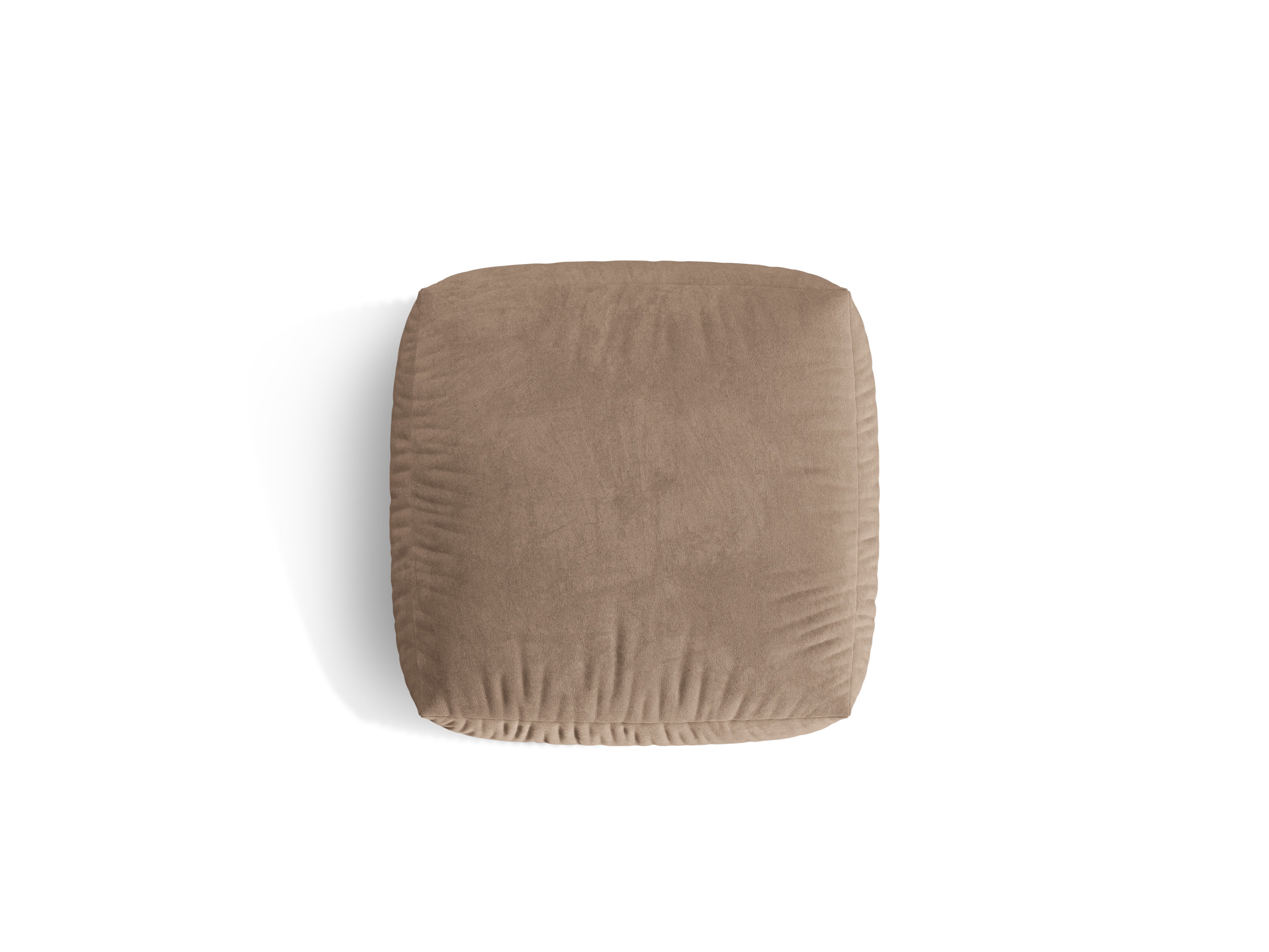Velvet pouf Martina dark beige