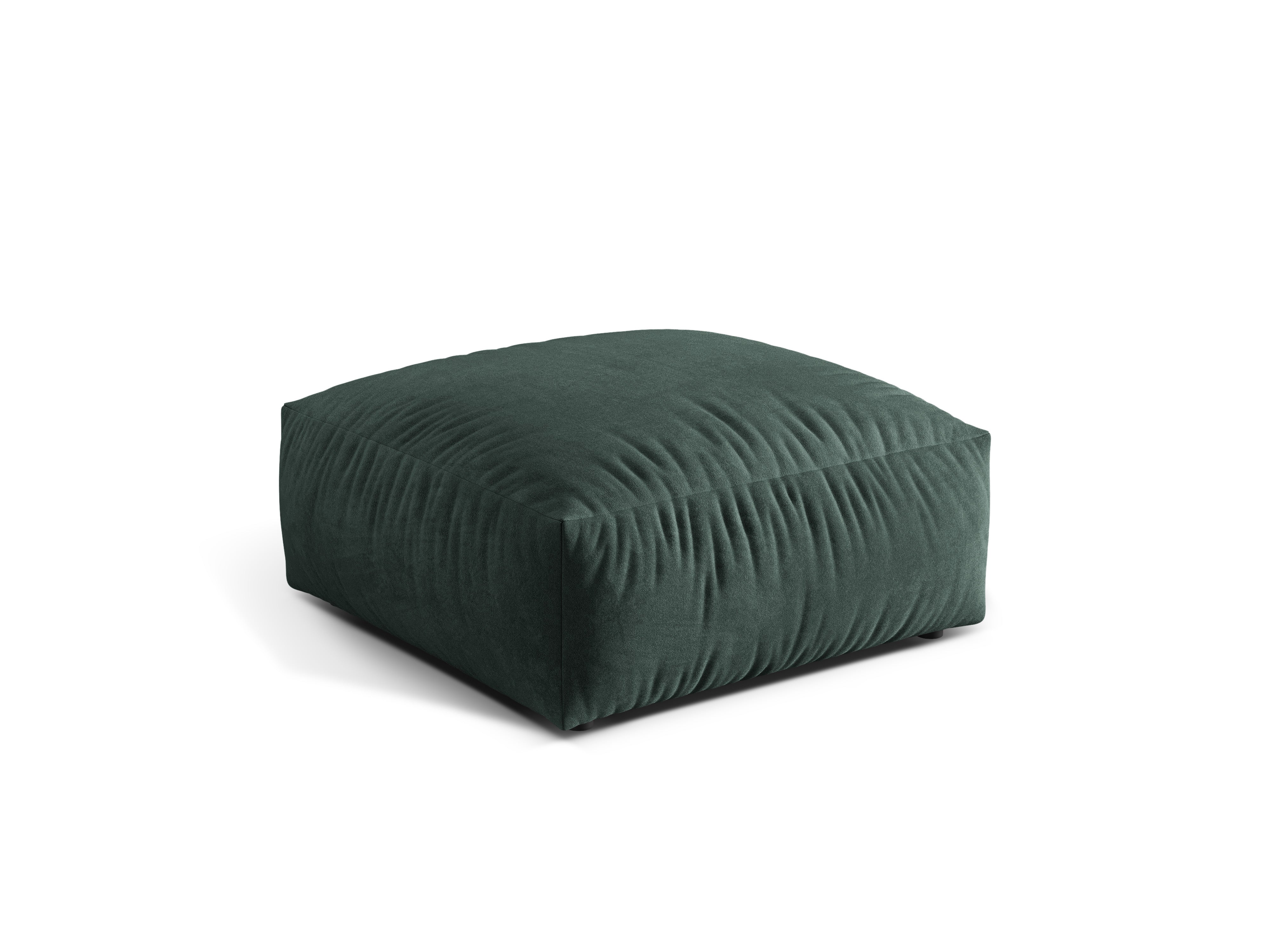 Martin Petrol velvet pouf