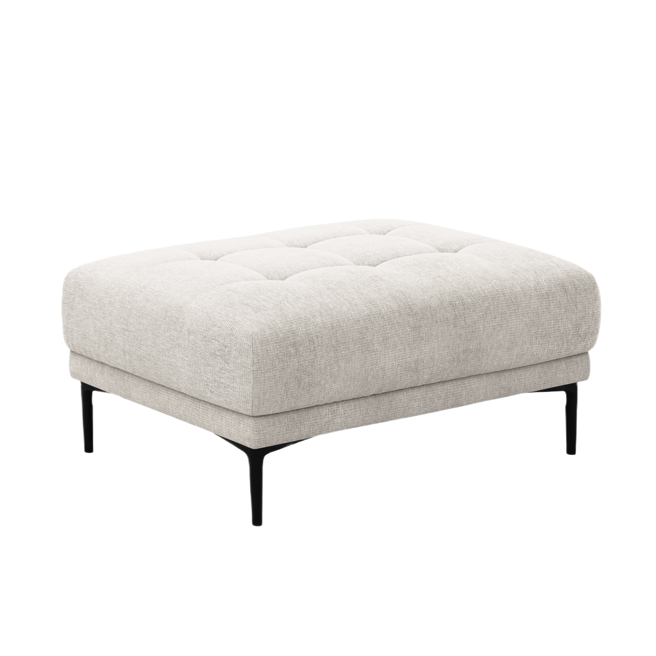 Beige Chenille Pouf BEMY