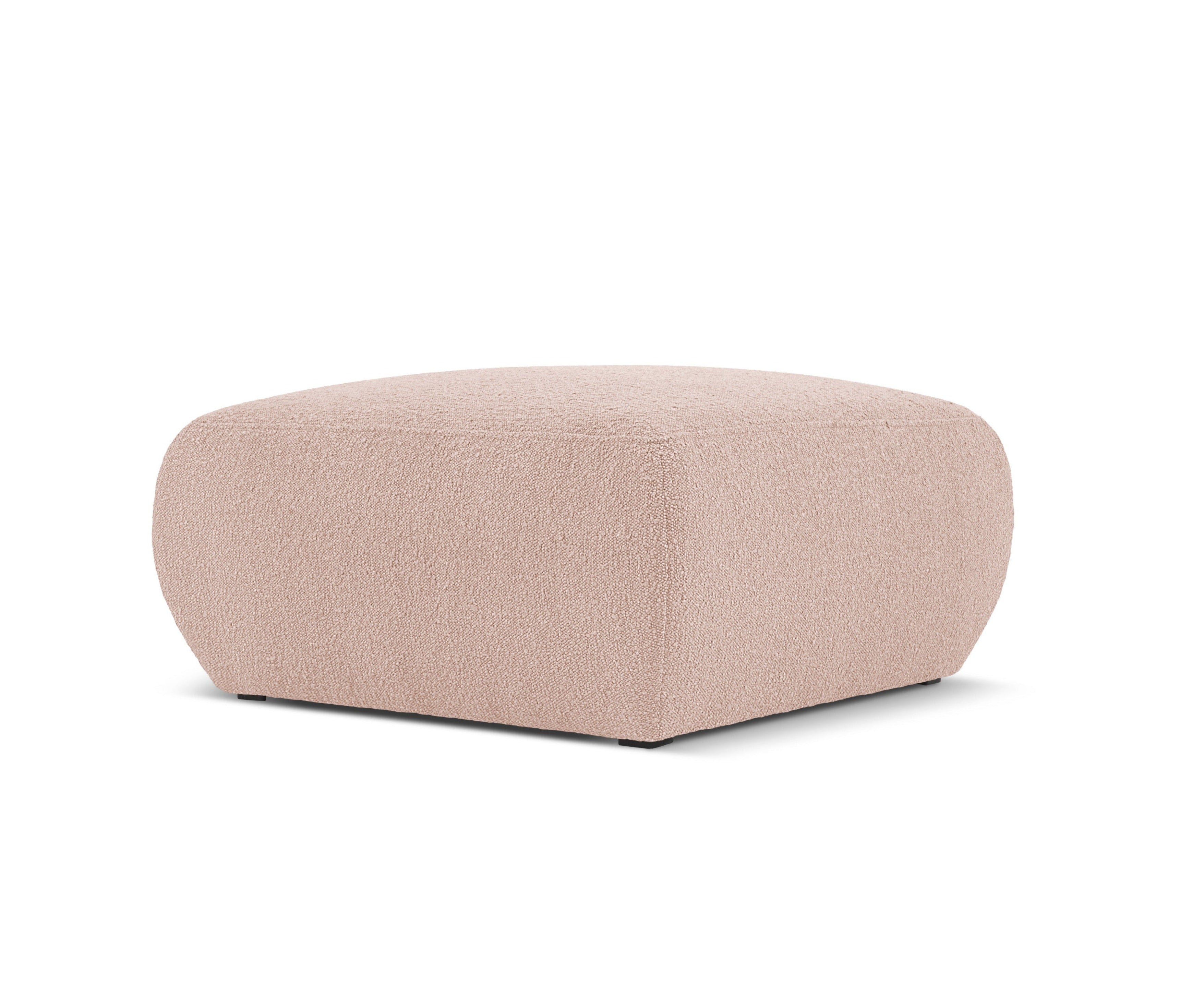 Puf w tkaninie boucle MOLINO pudrowy róż – Micadoni