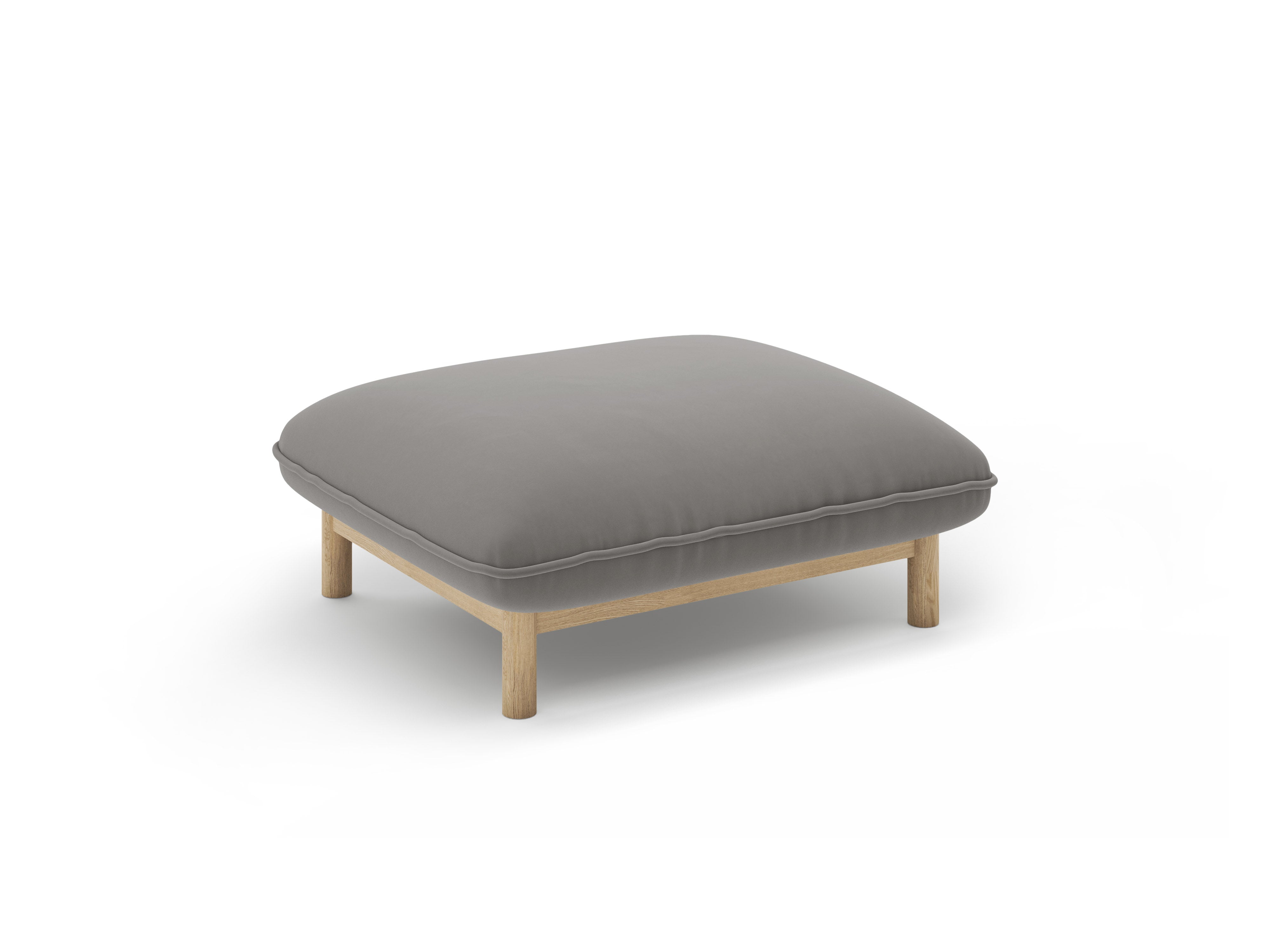 Gray velvet pouf ADA