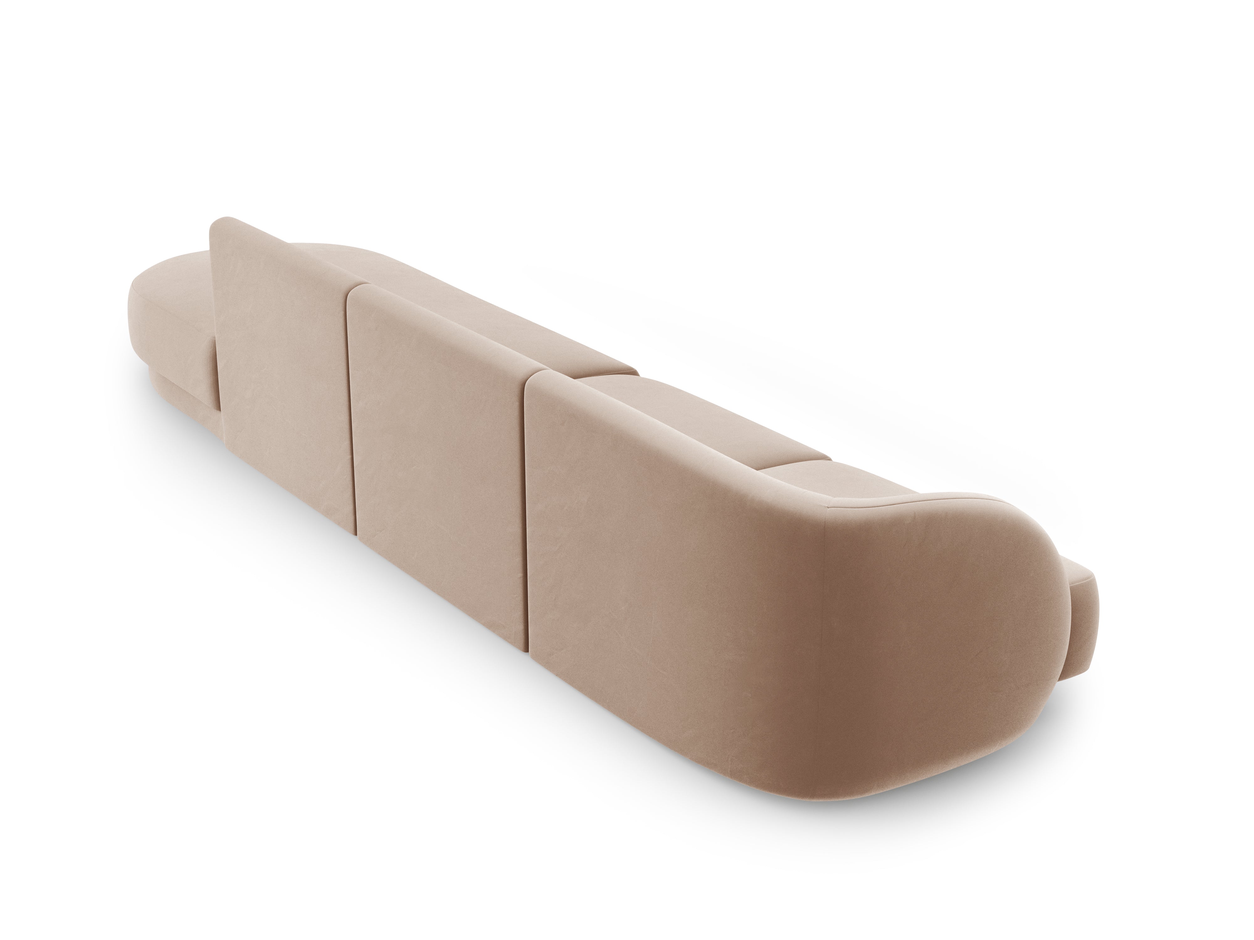 Sofa aksamitna prawostronna 4-osobowa otwarta MILEY cappuccino Micadoni Eye on Design