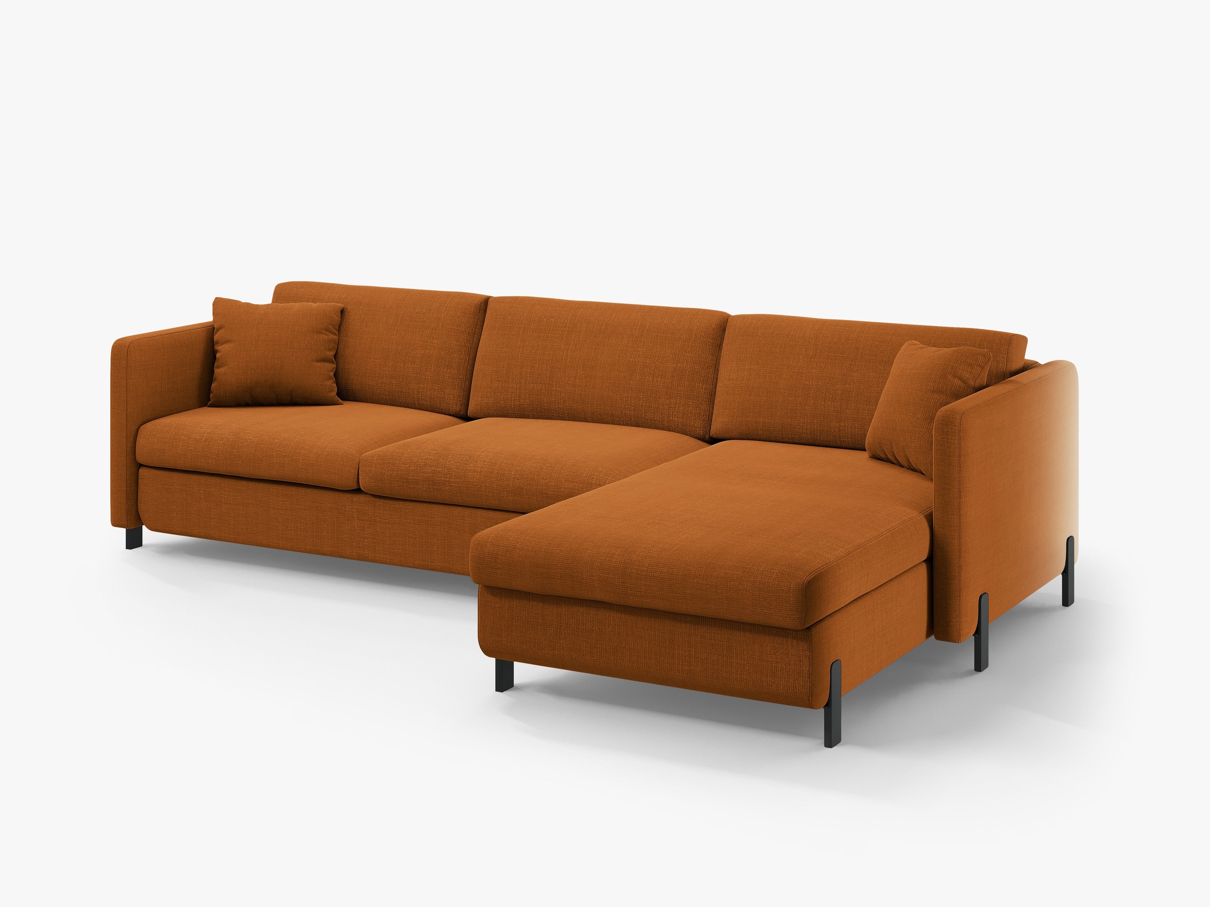 Right-sided corner sofa bed GLORIA brick chenille