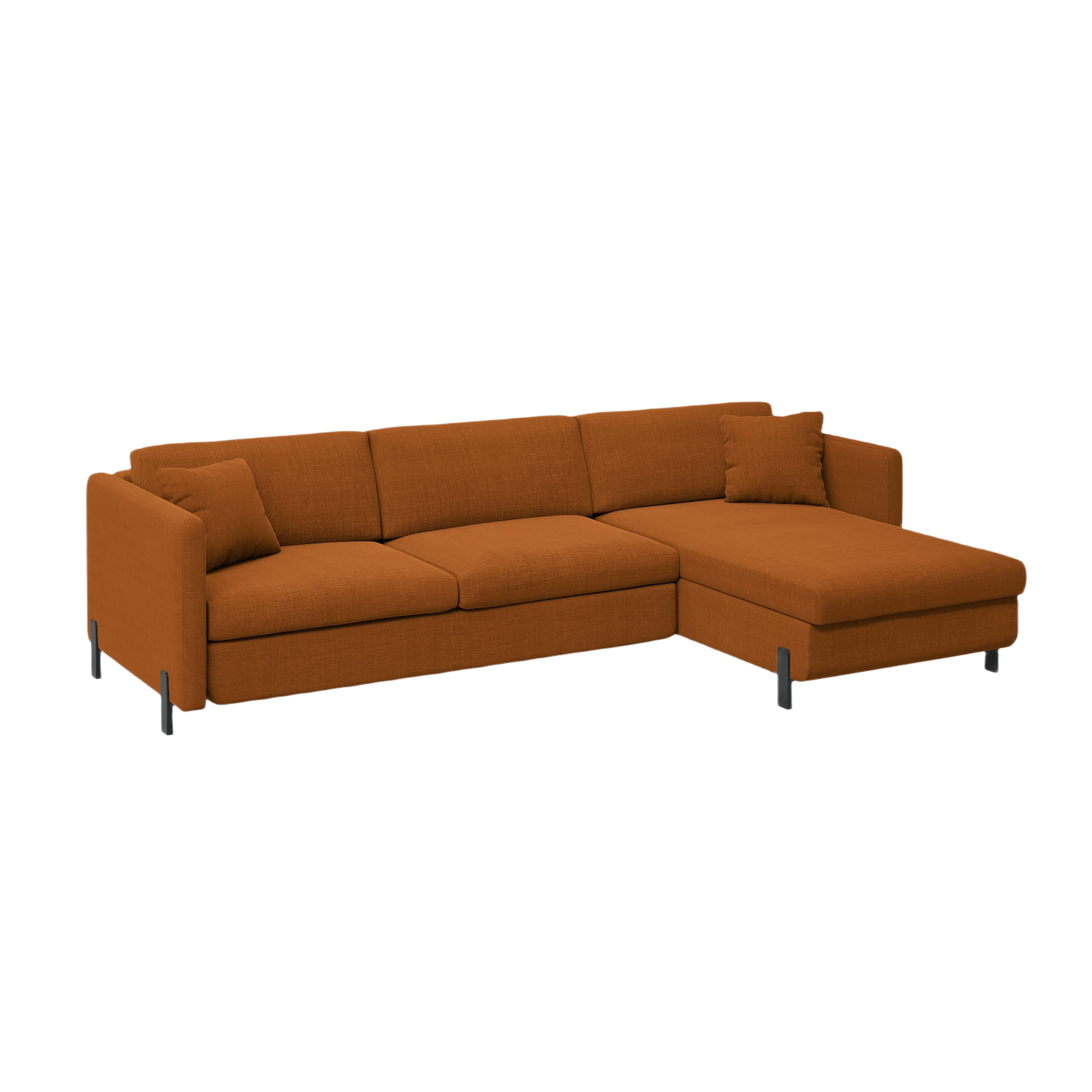 Right-sided corner sofa bed GLORIA brick chenille