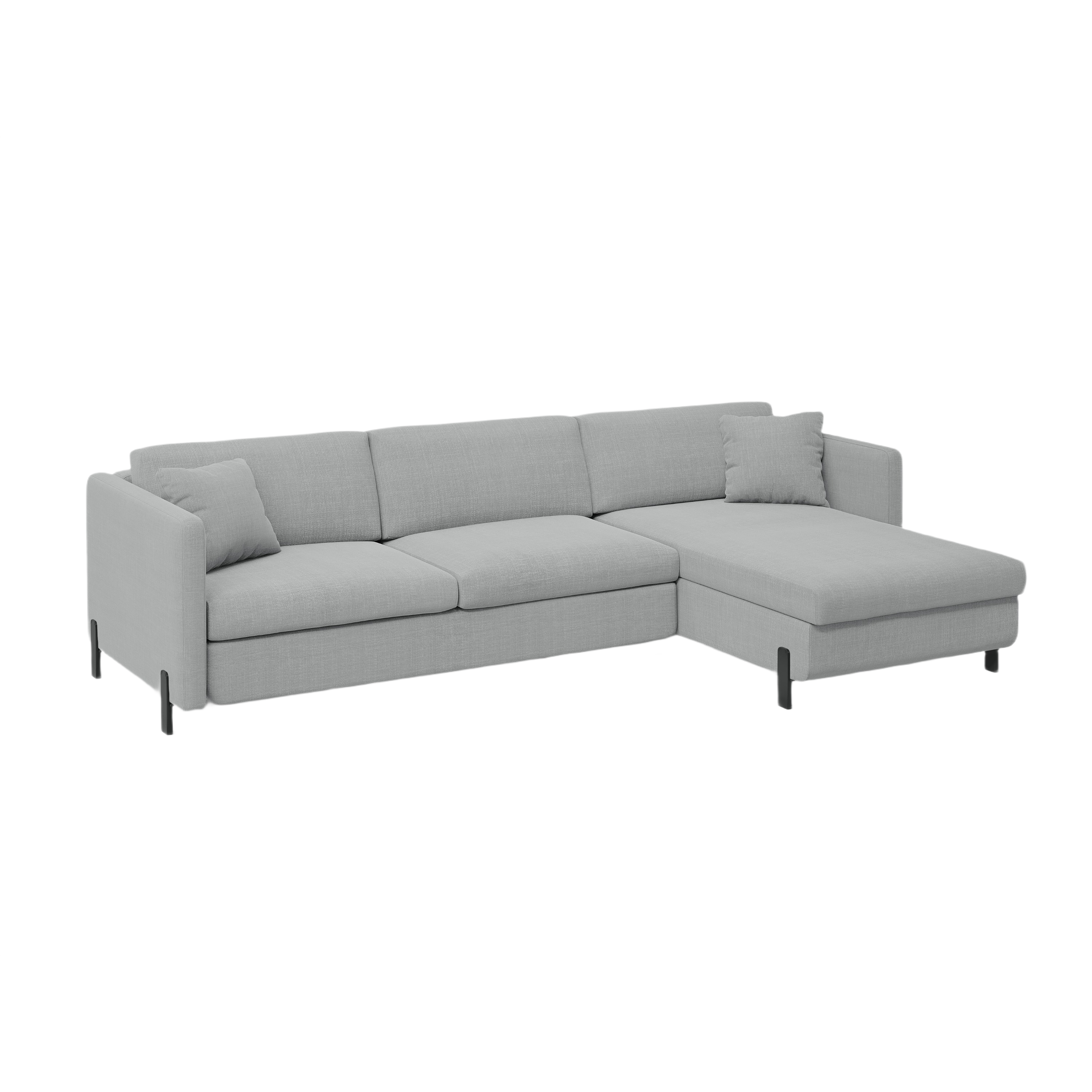 Right-sided corner sofa bed GLORIA light gray chenille