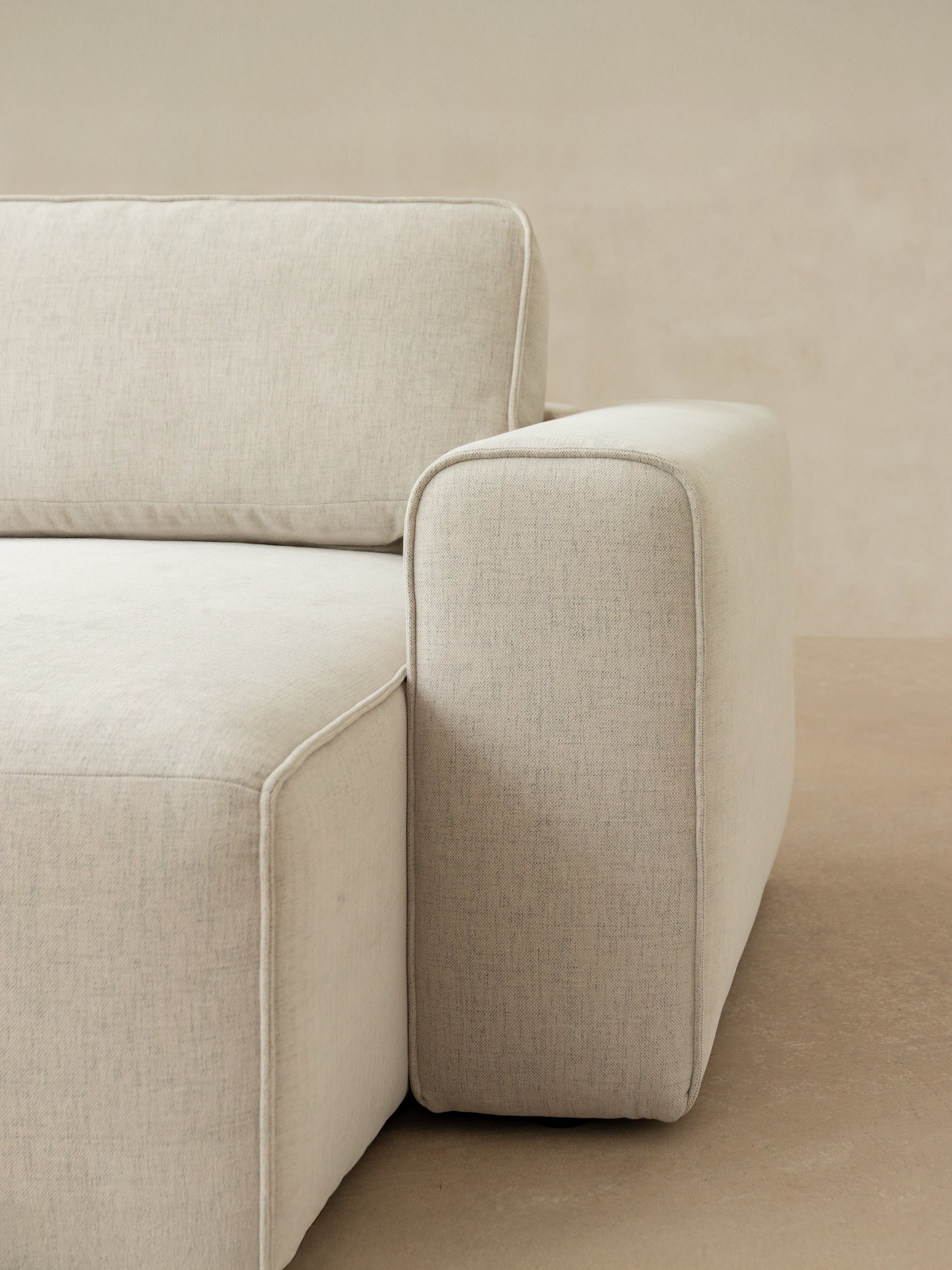 Right-facing 3-seater sofa bed VICTOR light gray chenille