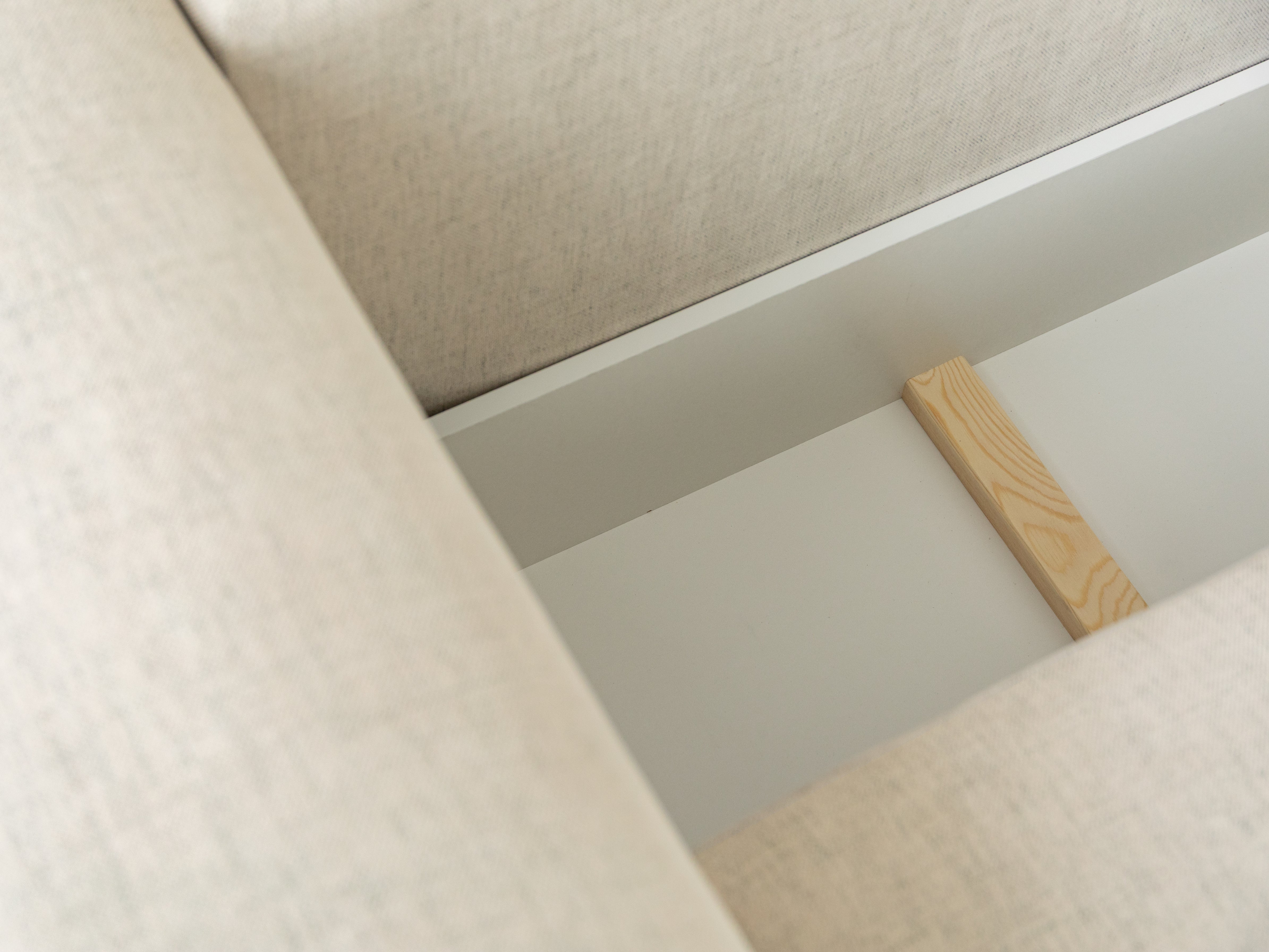 Right-facing 3-seater sofa bed VICTOR light gray chenille