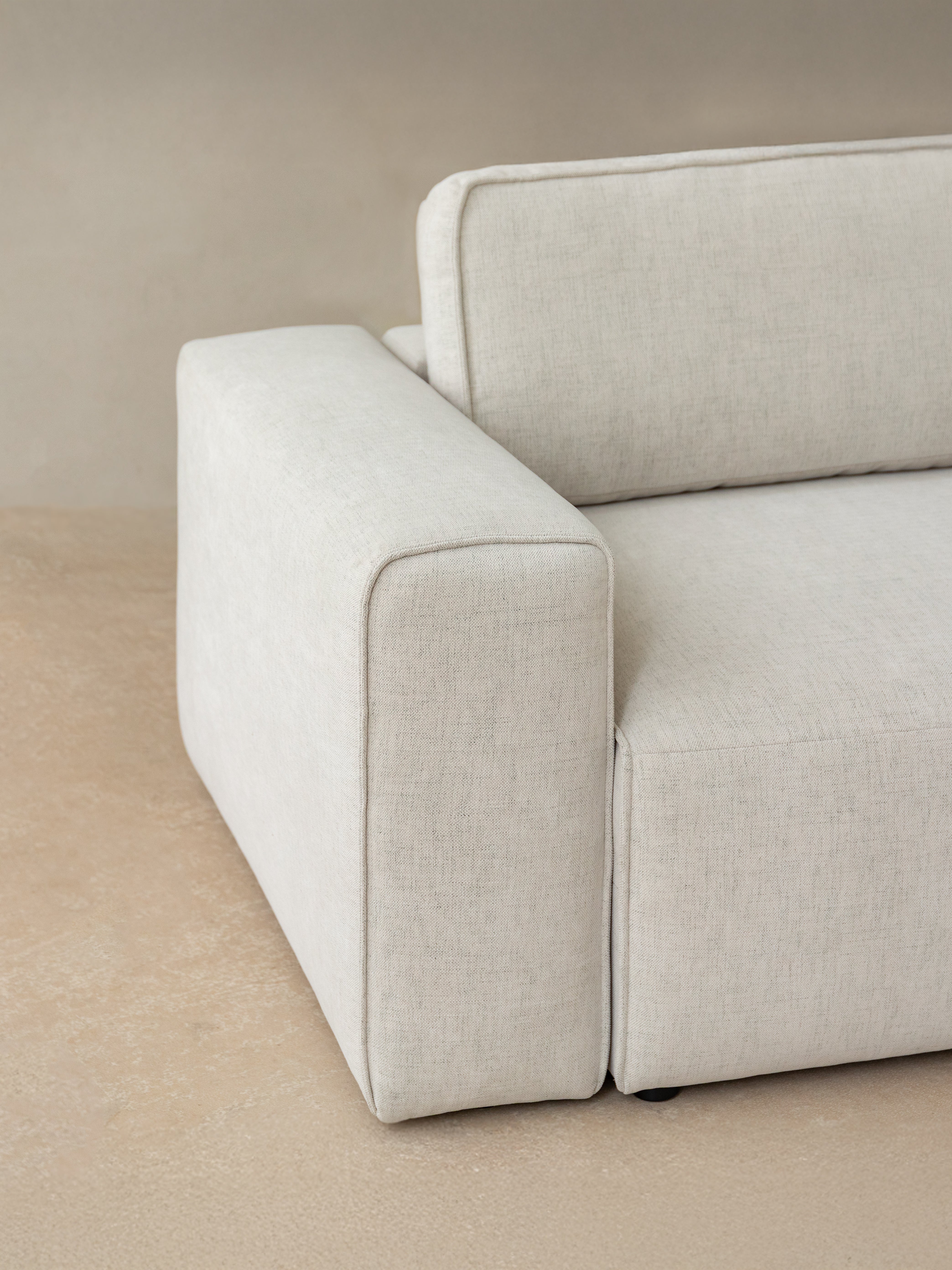 Right-facing 3-seater sofa bed VICTOR light gray chenille