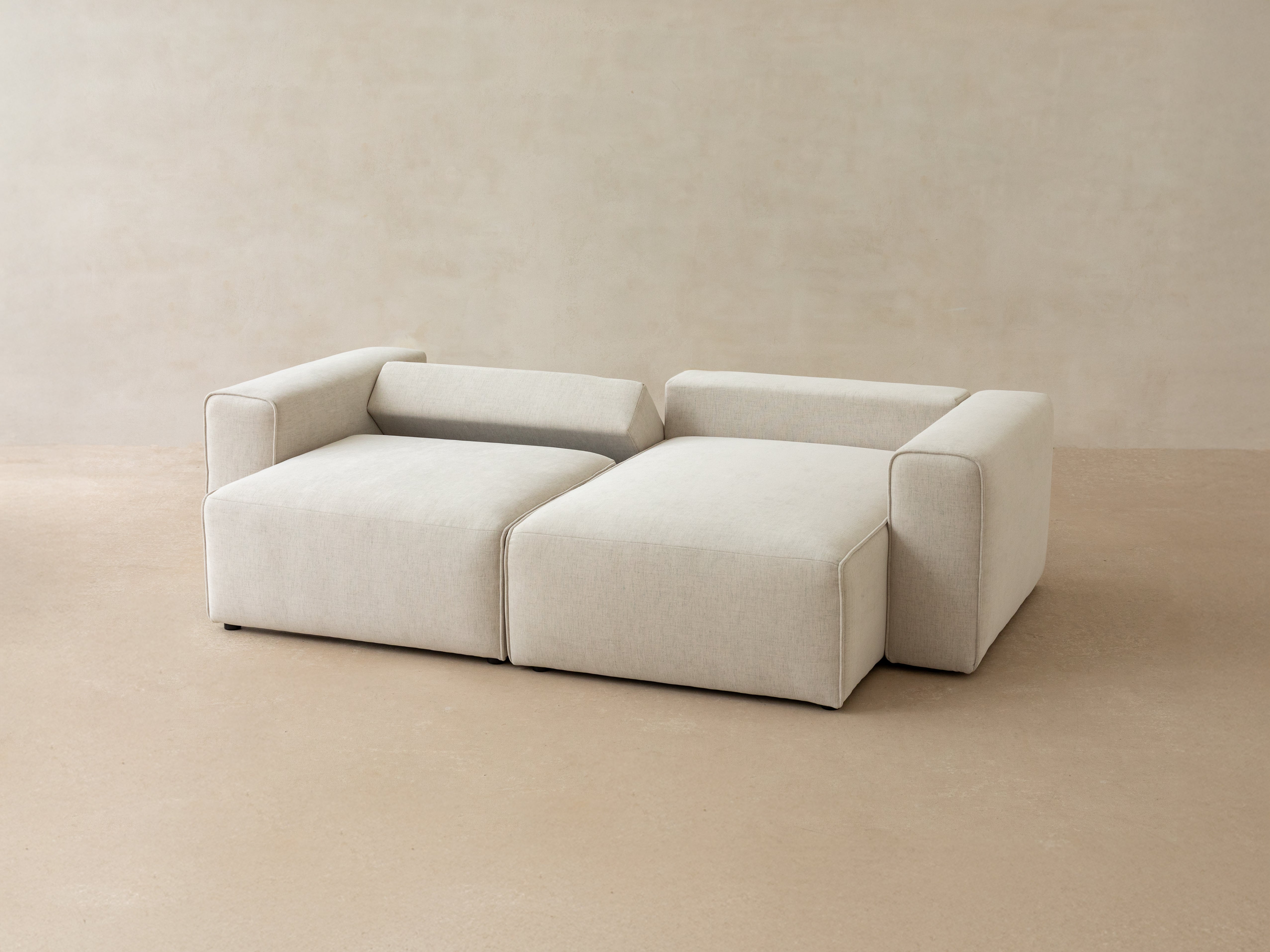 Right-facing 3-seater sofa bed VICTOR light gray chenille