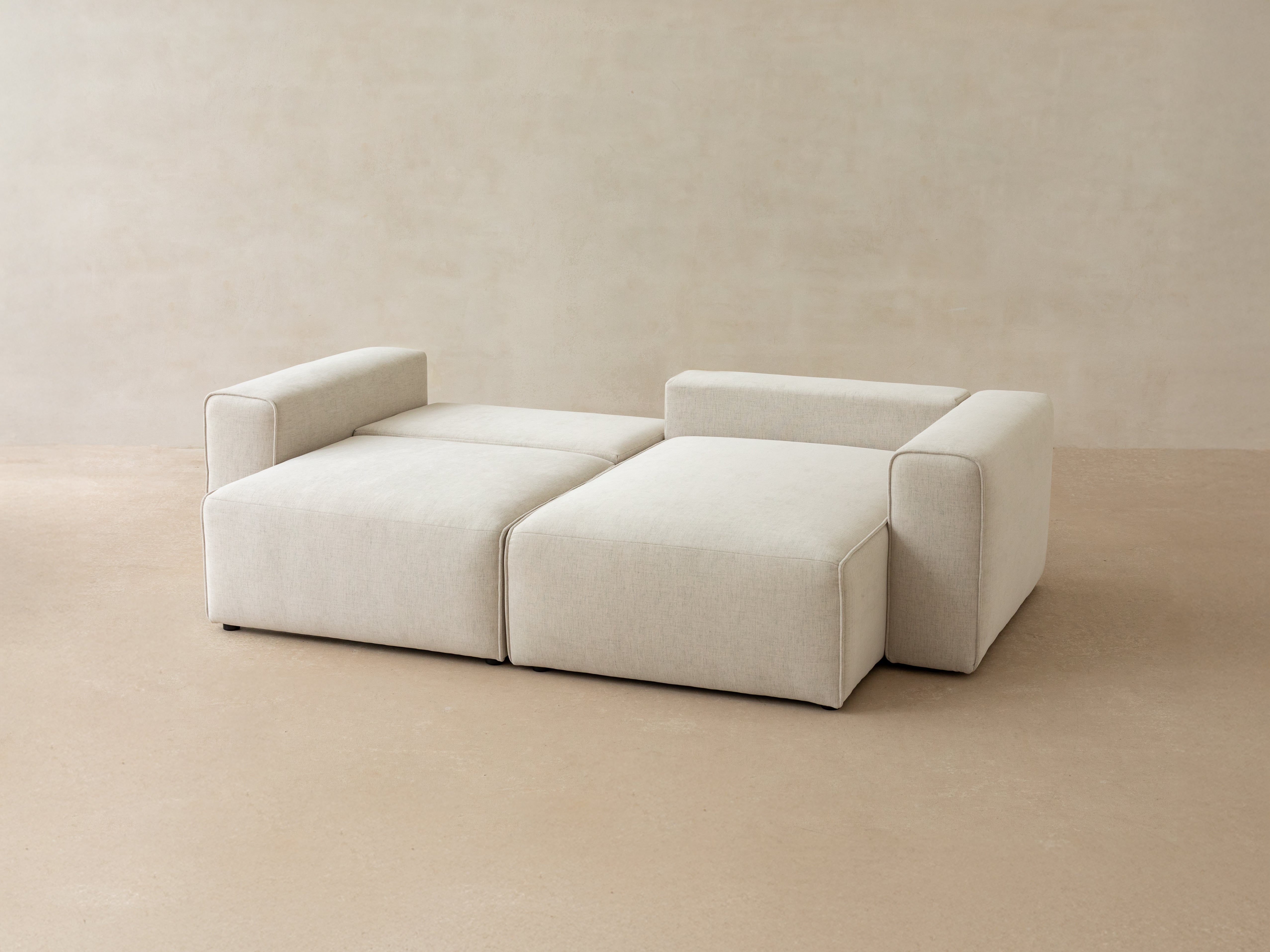 Right-facing 3-seater sofa bed VICTOR light gray chenille