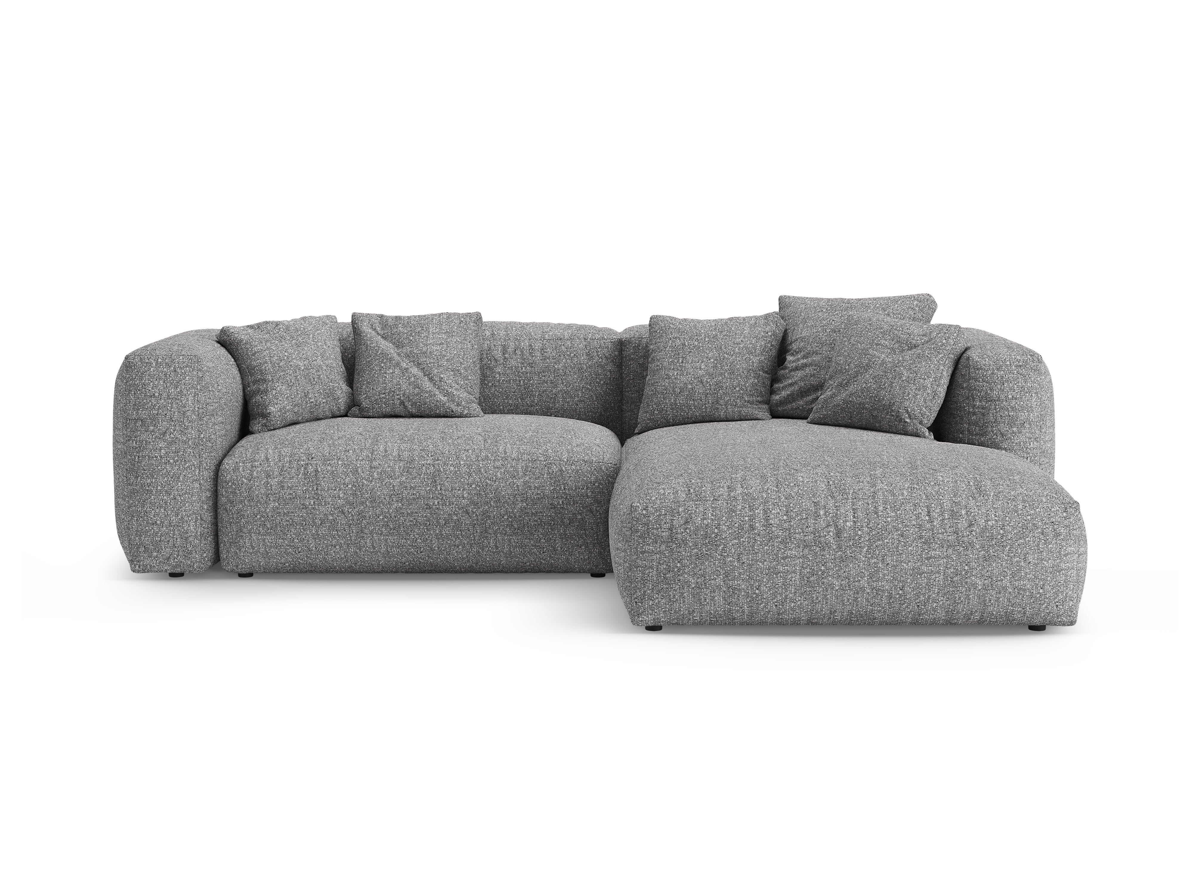 Right-facing corner sofa bed MARTINA in graphite boucle