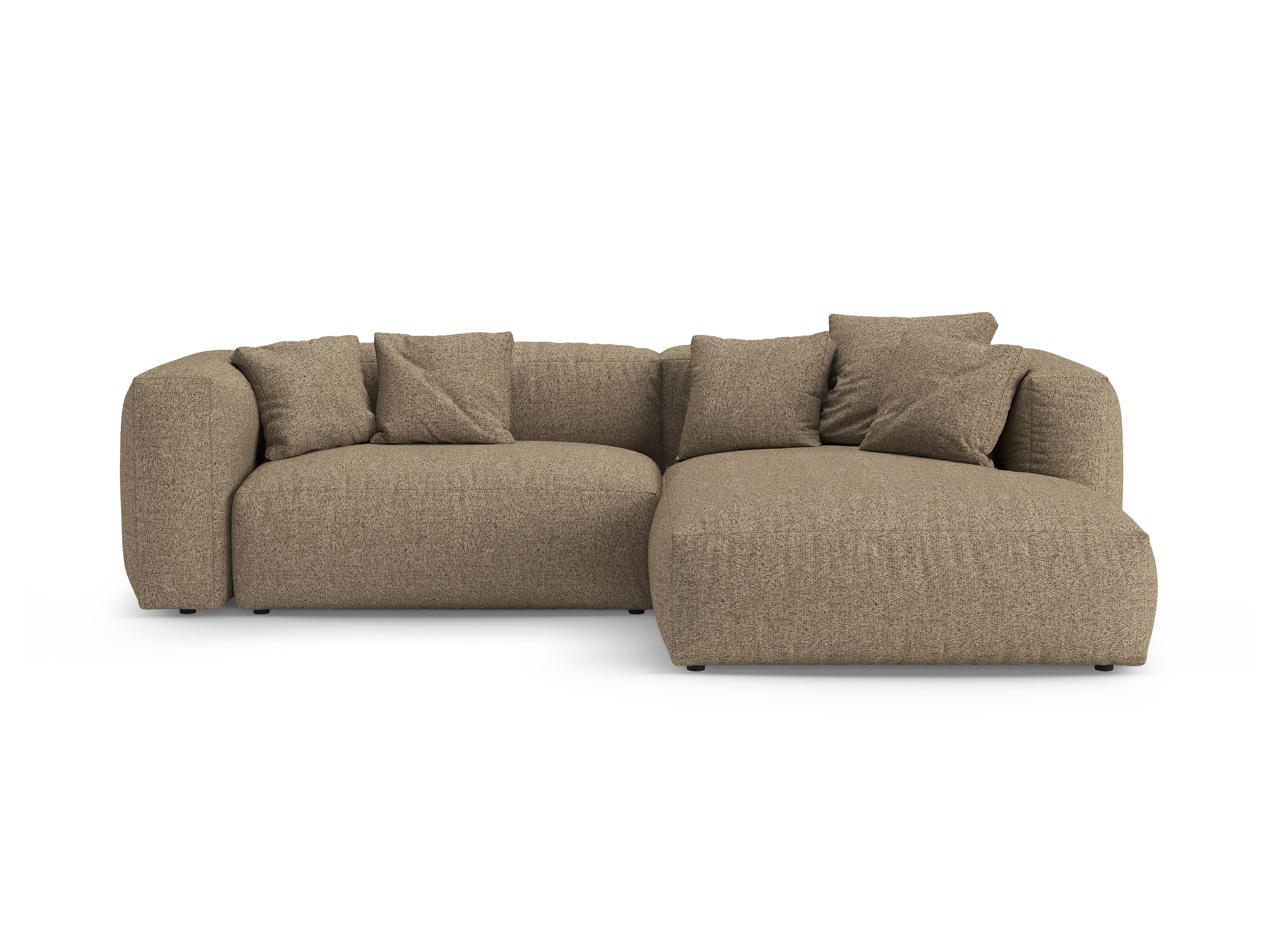 Pravostranný rohový gauč s funkcí spaní MARTINA cappuccino boucle
