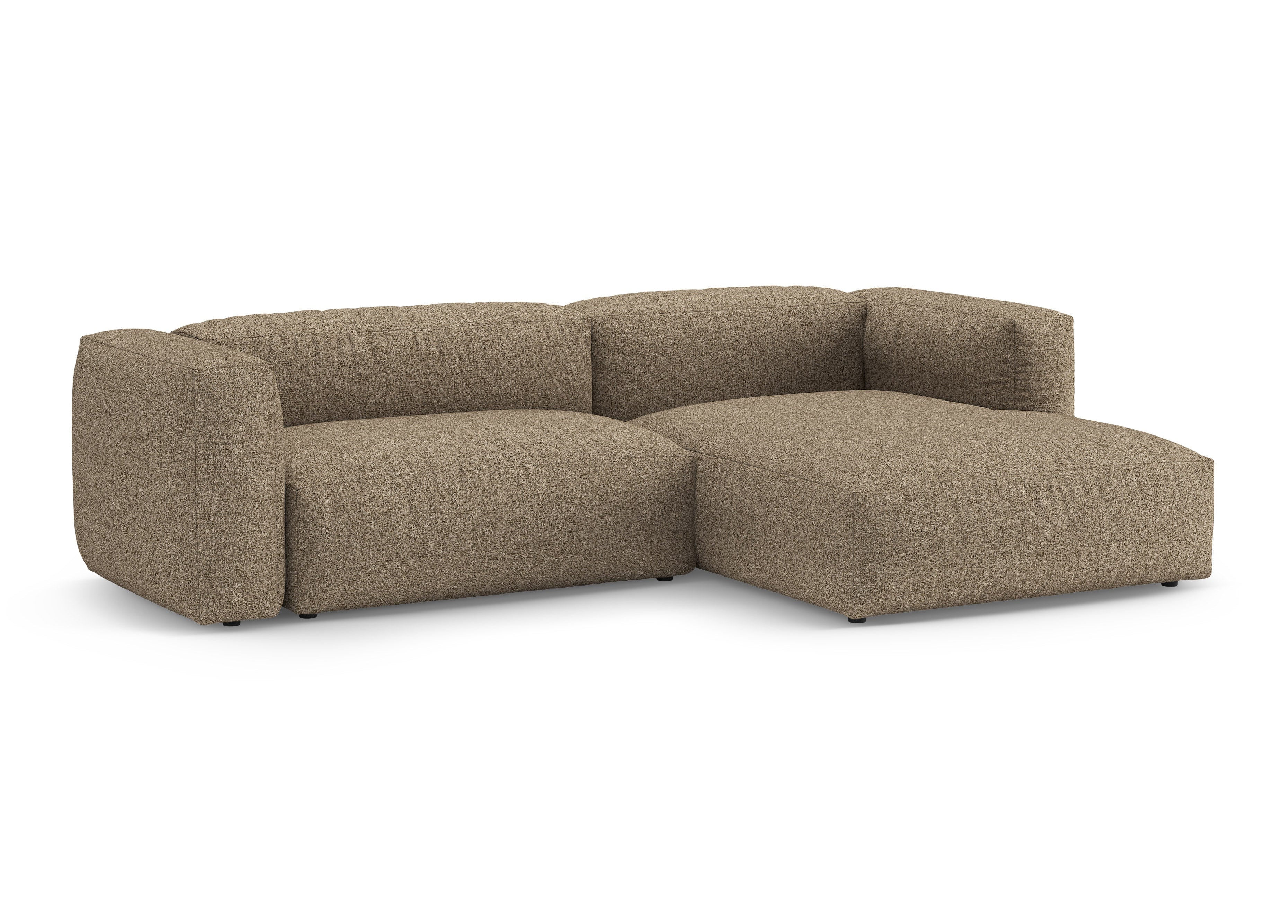 Pravostranný rohový gauč s funkcí spaní MARTINA cappuccino boucle