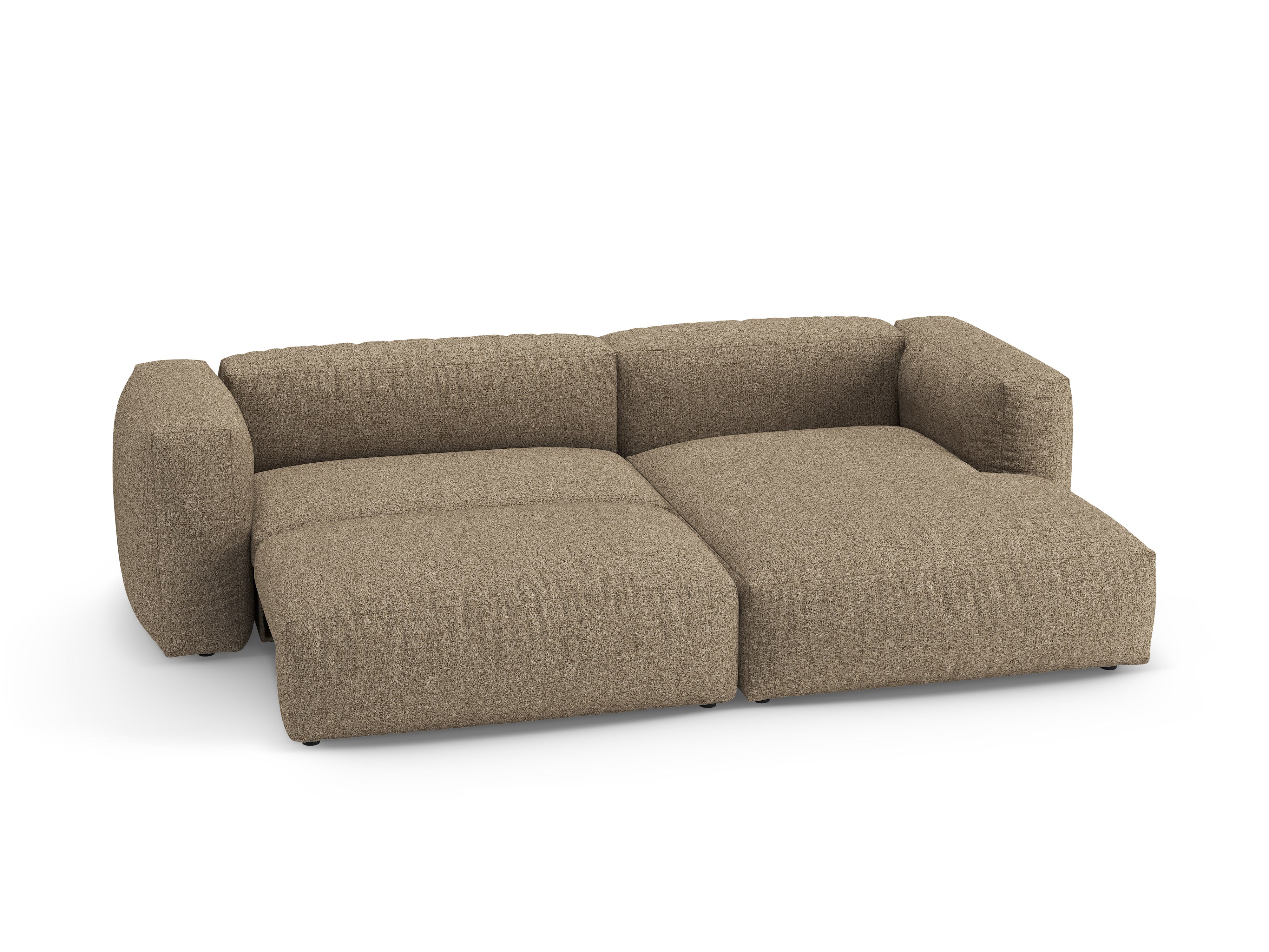 Pravostranný rohový gauč s funkcí spaní MARTINA cappuccino boucle