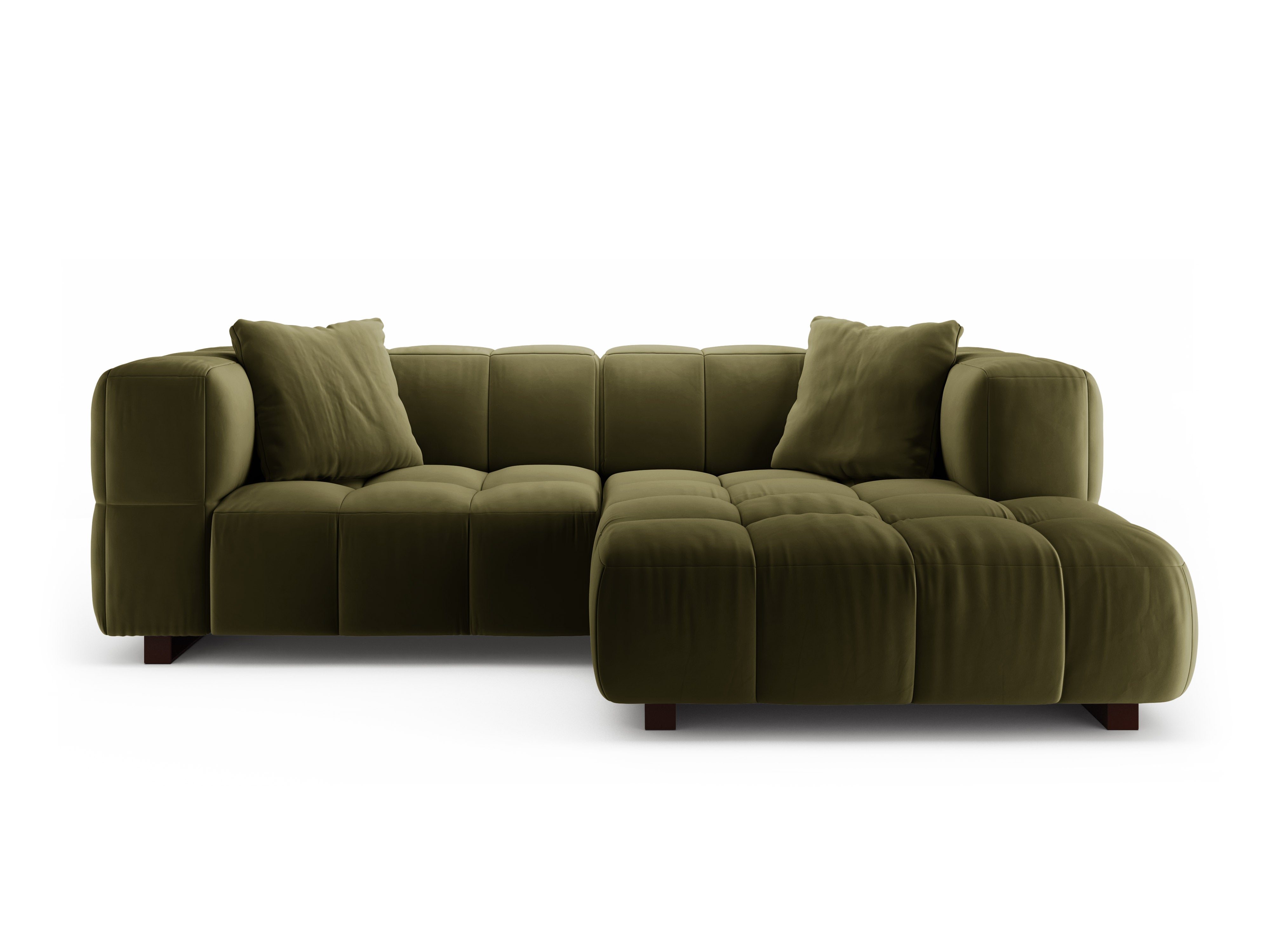 Green Velvet Right-Hand Corner Sofa Bed PUMA