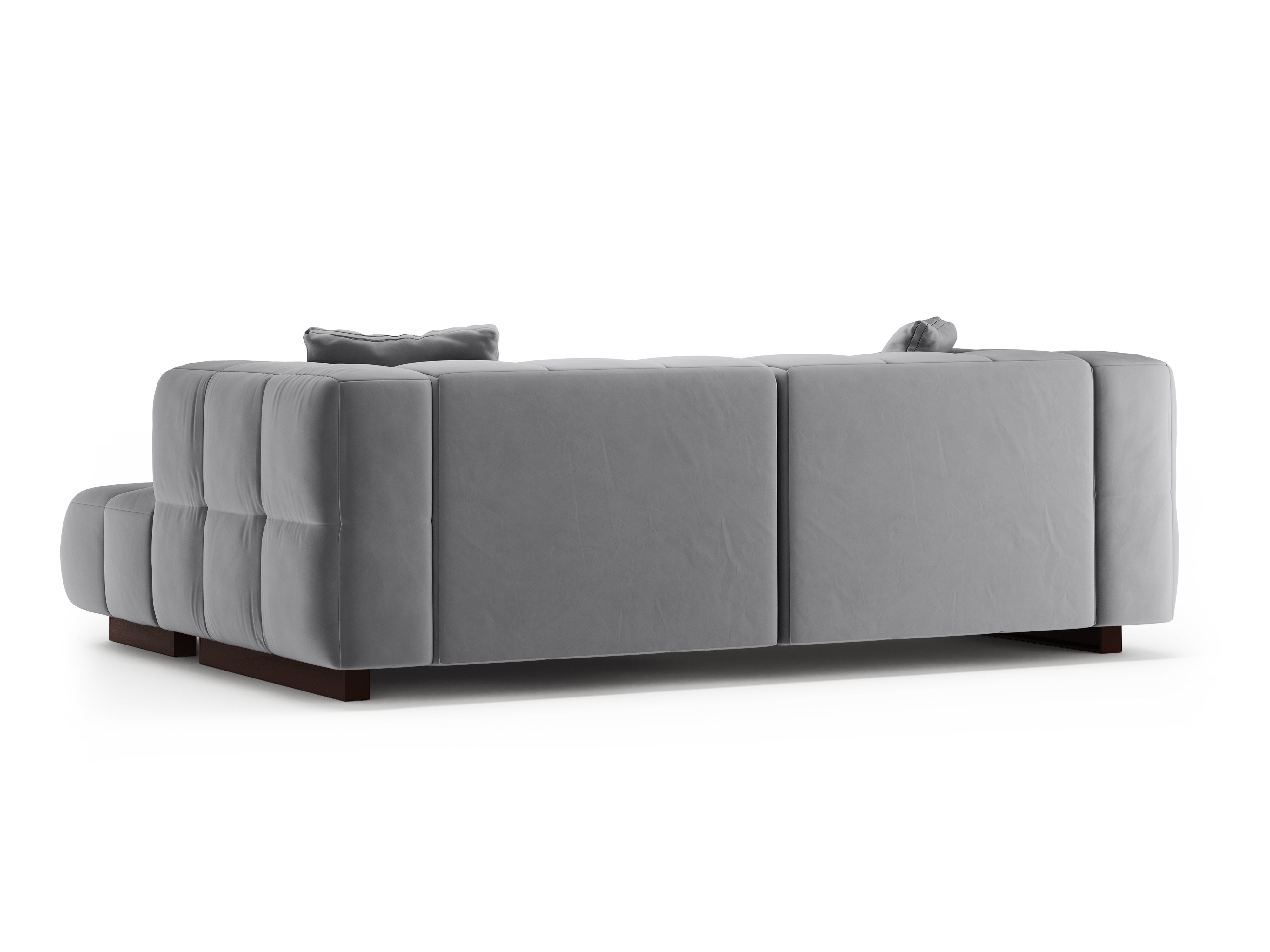 Right-facing velvet corner sofa with sleeping function PUMA gray