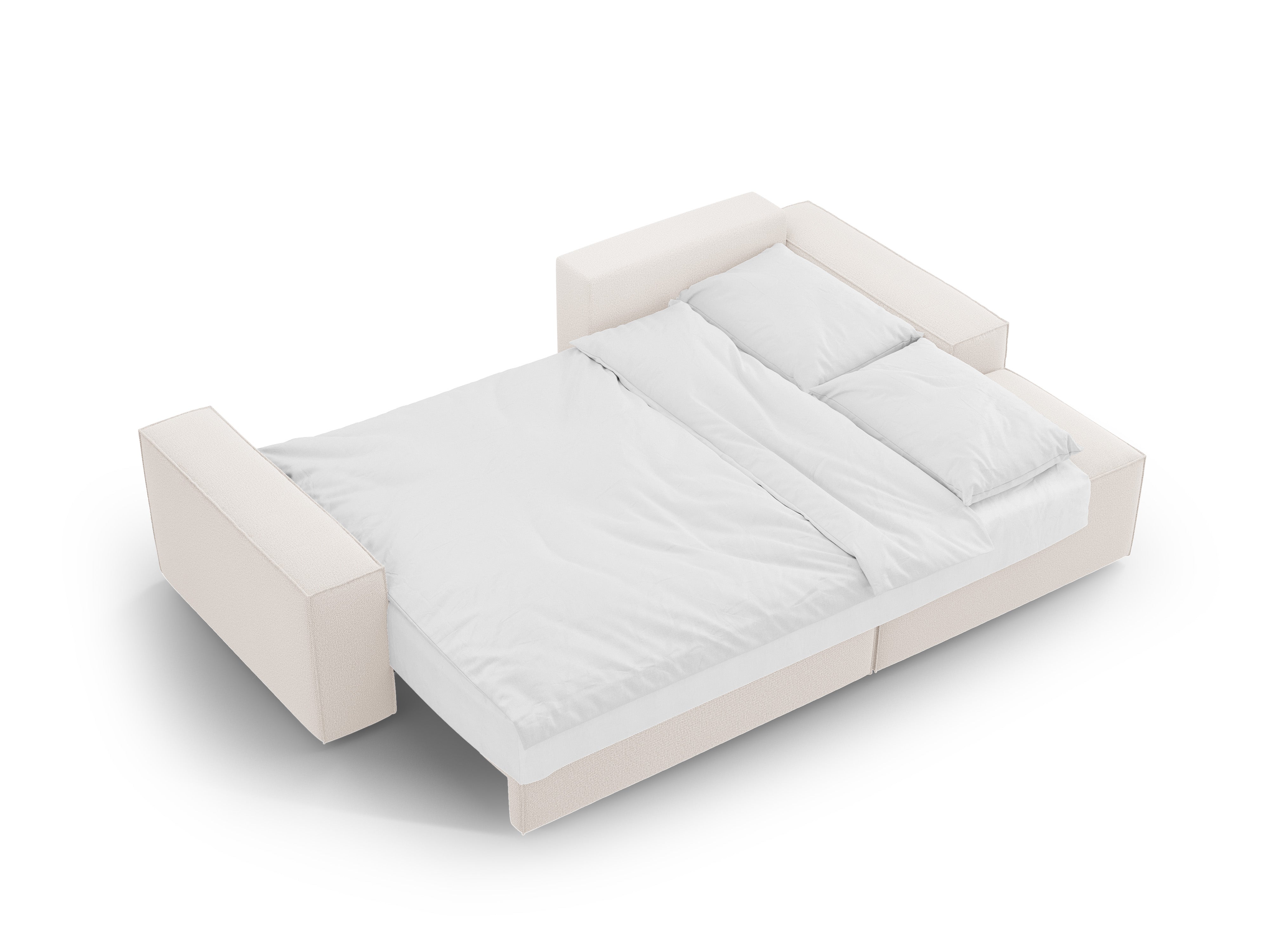 Right-facing corner sofa bed JODIE light beige