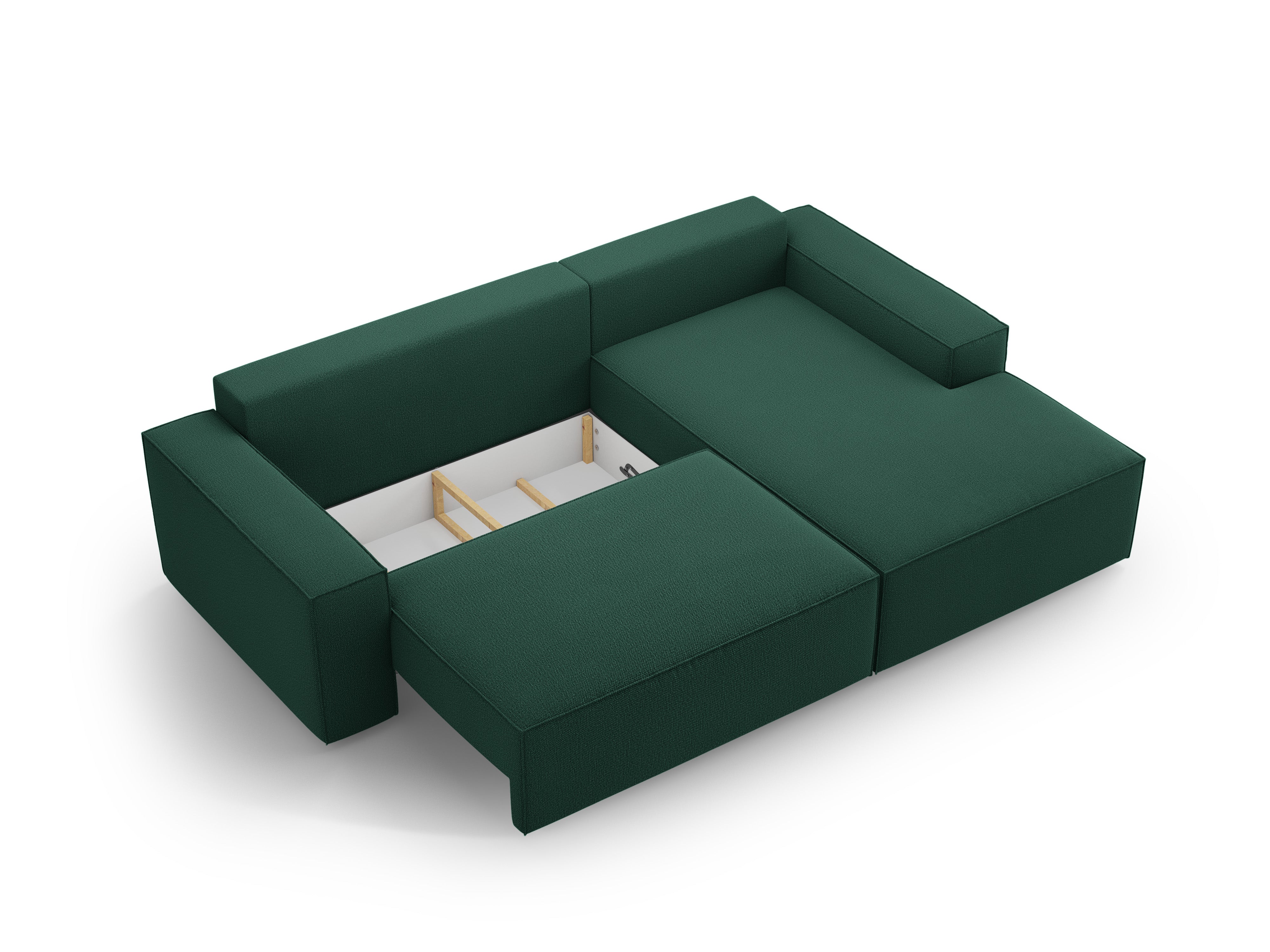 Right-facing corner sofa bed JODIE green