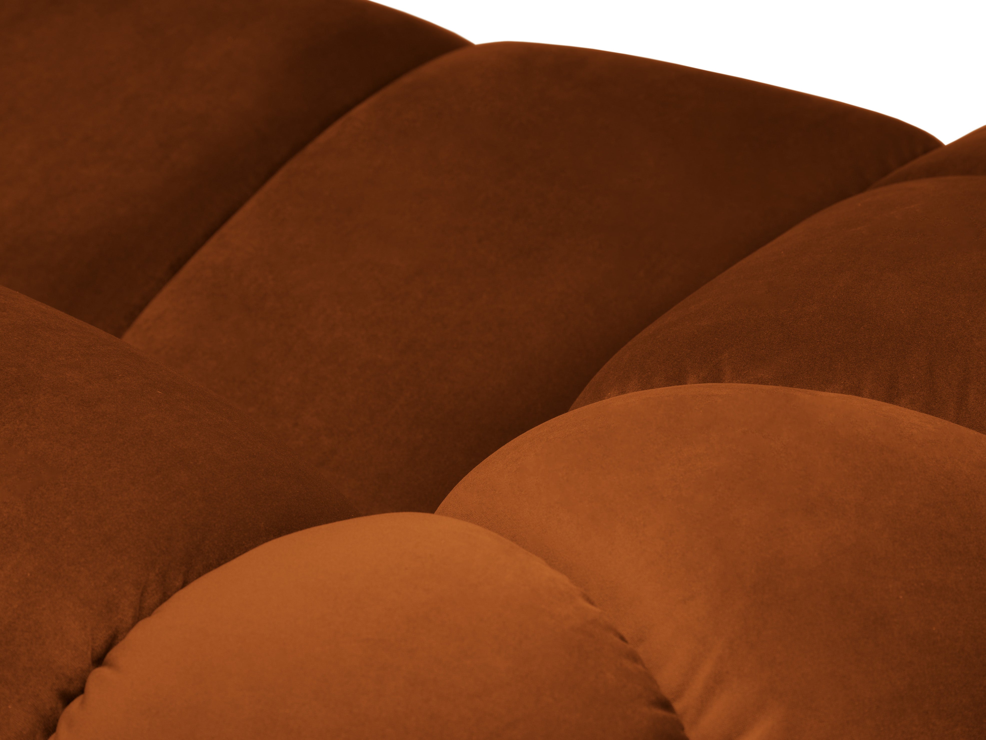 Sametový rohový gauč pro 4 osoby pravostranný DIANA terracotta