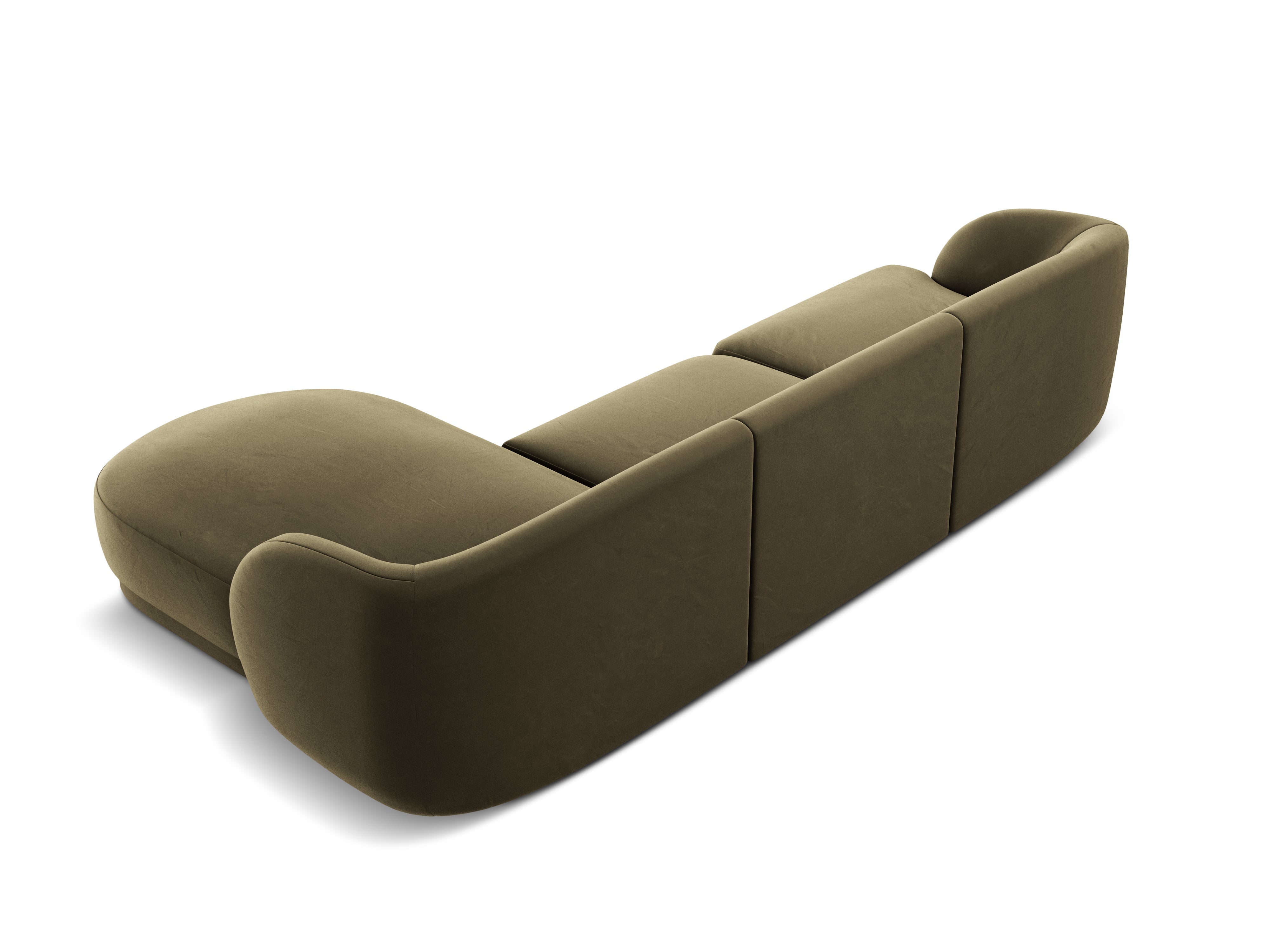 Narożnik aksamitny 4-osobowy prawostronny MILEY zielony Micadoni Eye on Design