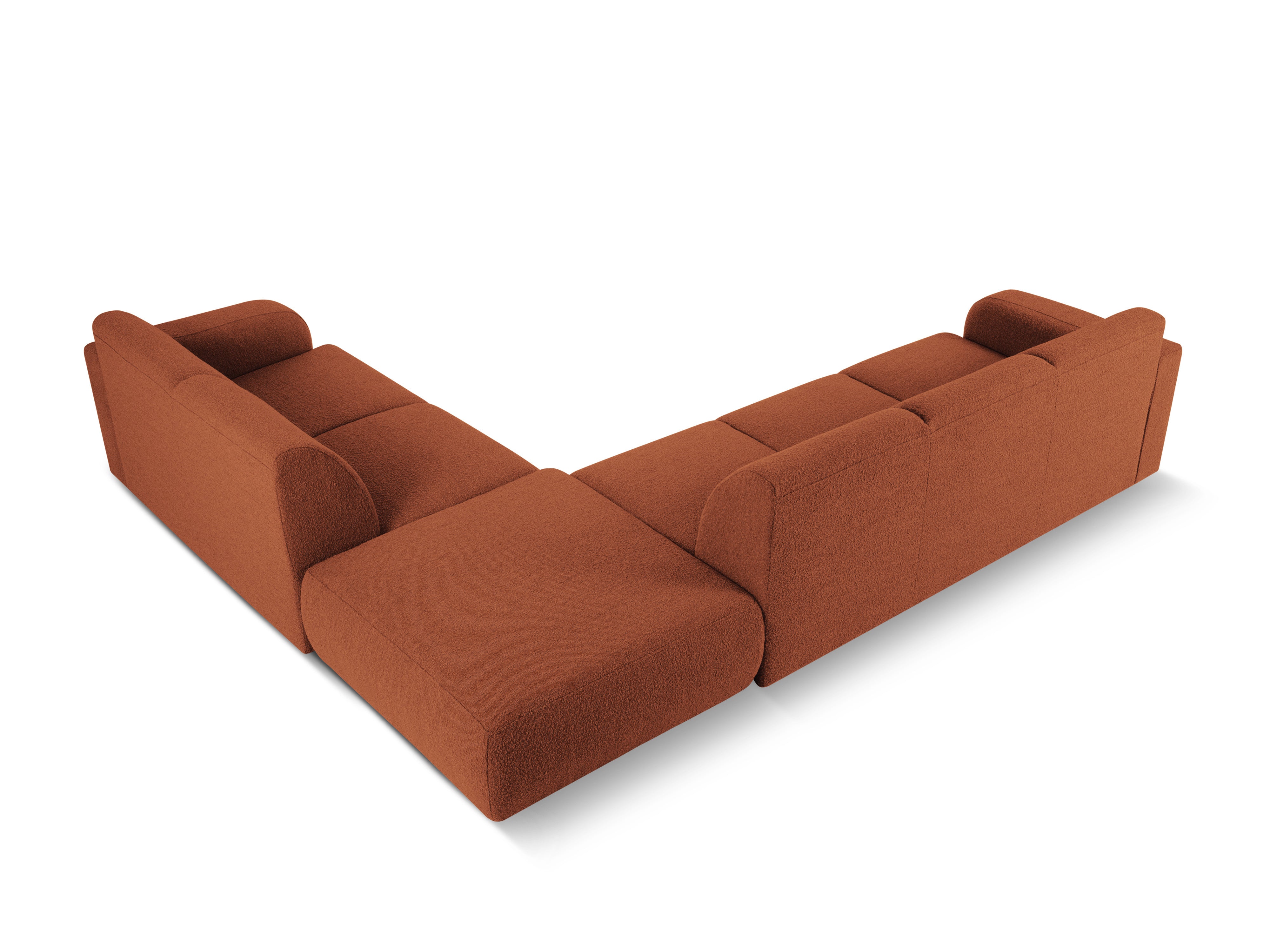 Narożnik w tkaninie boucle prawostronny otwarty MOLINO terracotta – Micadoni