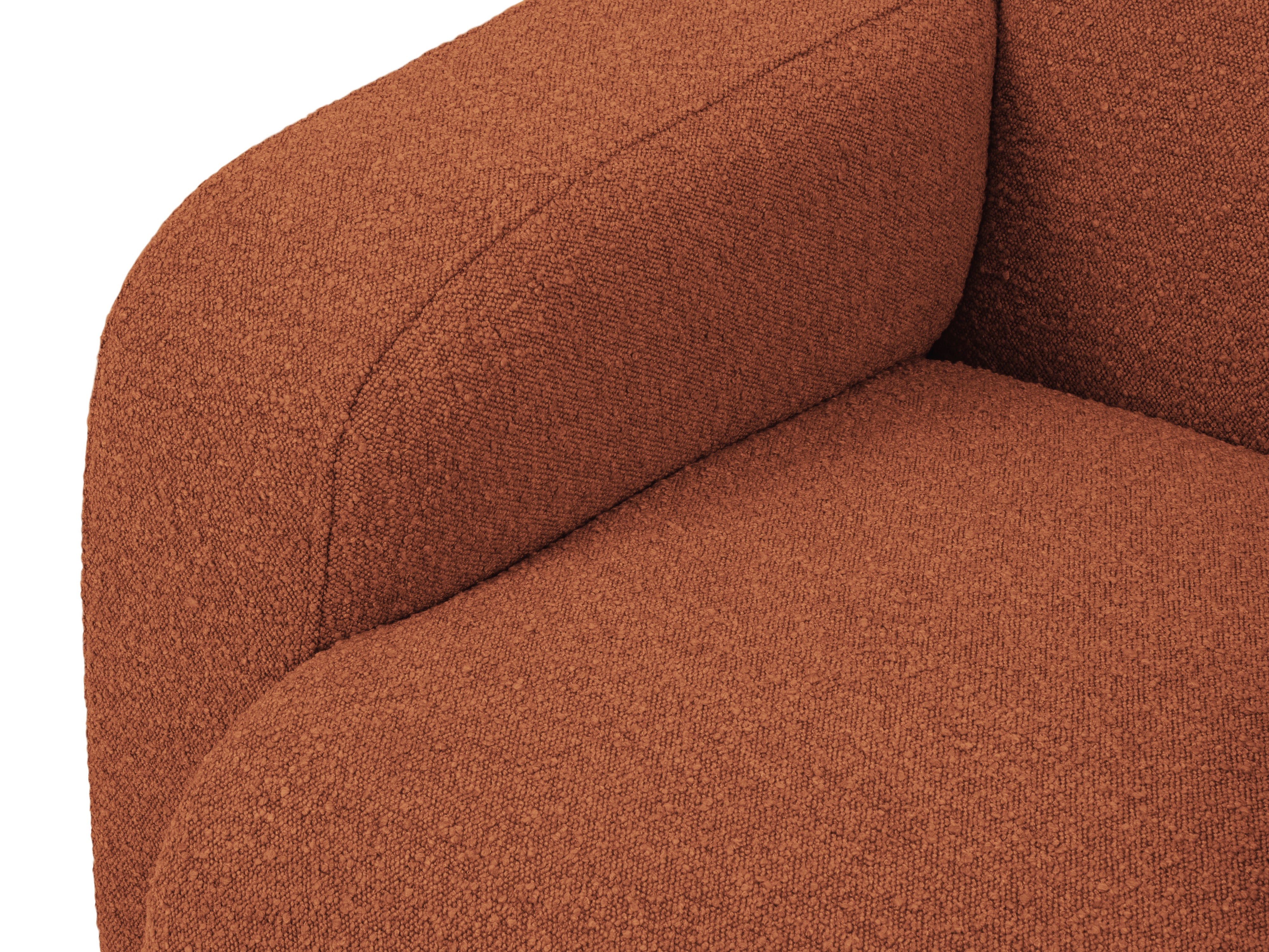 Narożnik w tkaninie boucle prawostronny otwarty MOLINO terracotta – Micadoni