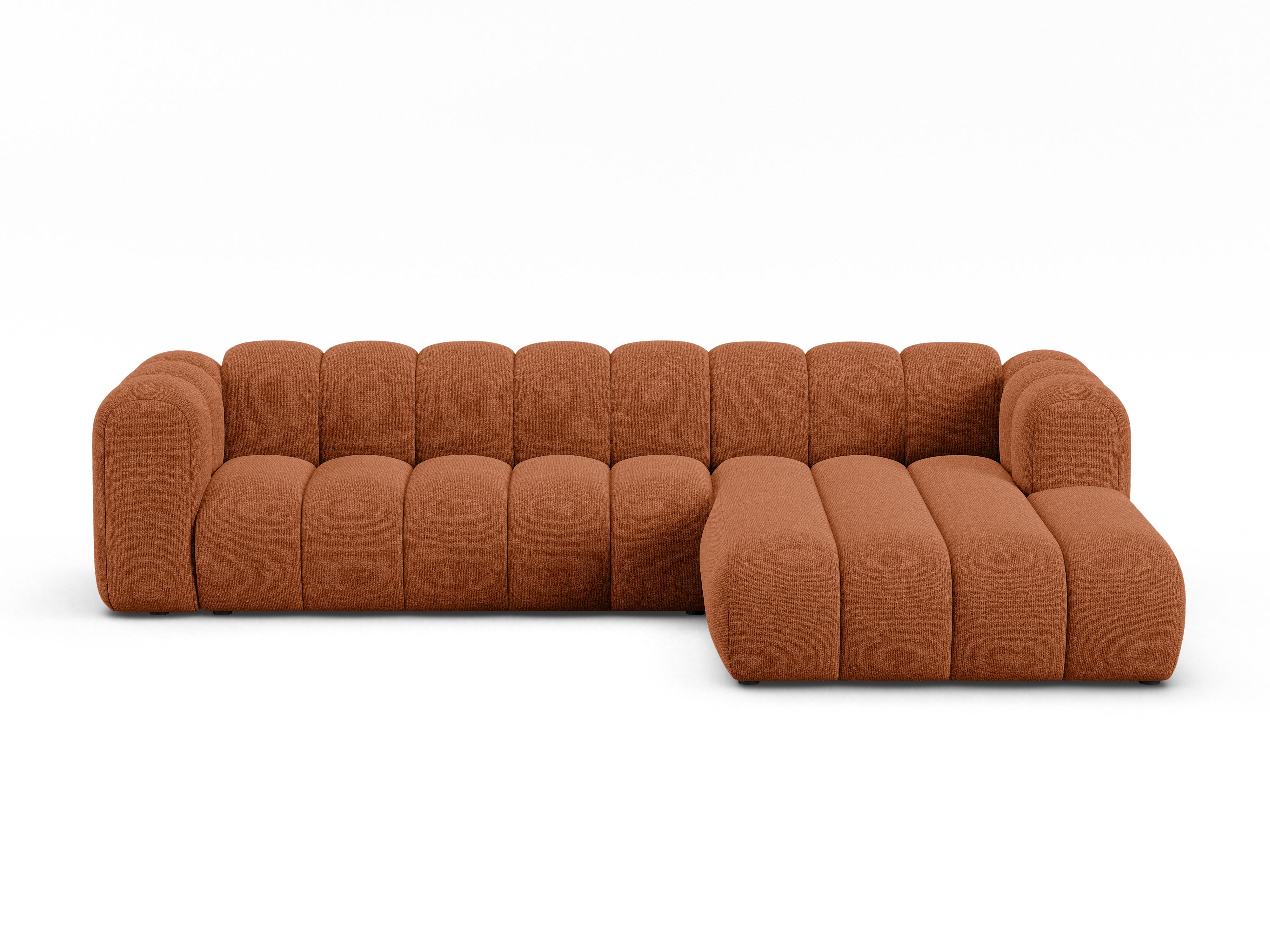 4-seater right-facing corner sofa LUPINE brick chenille