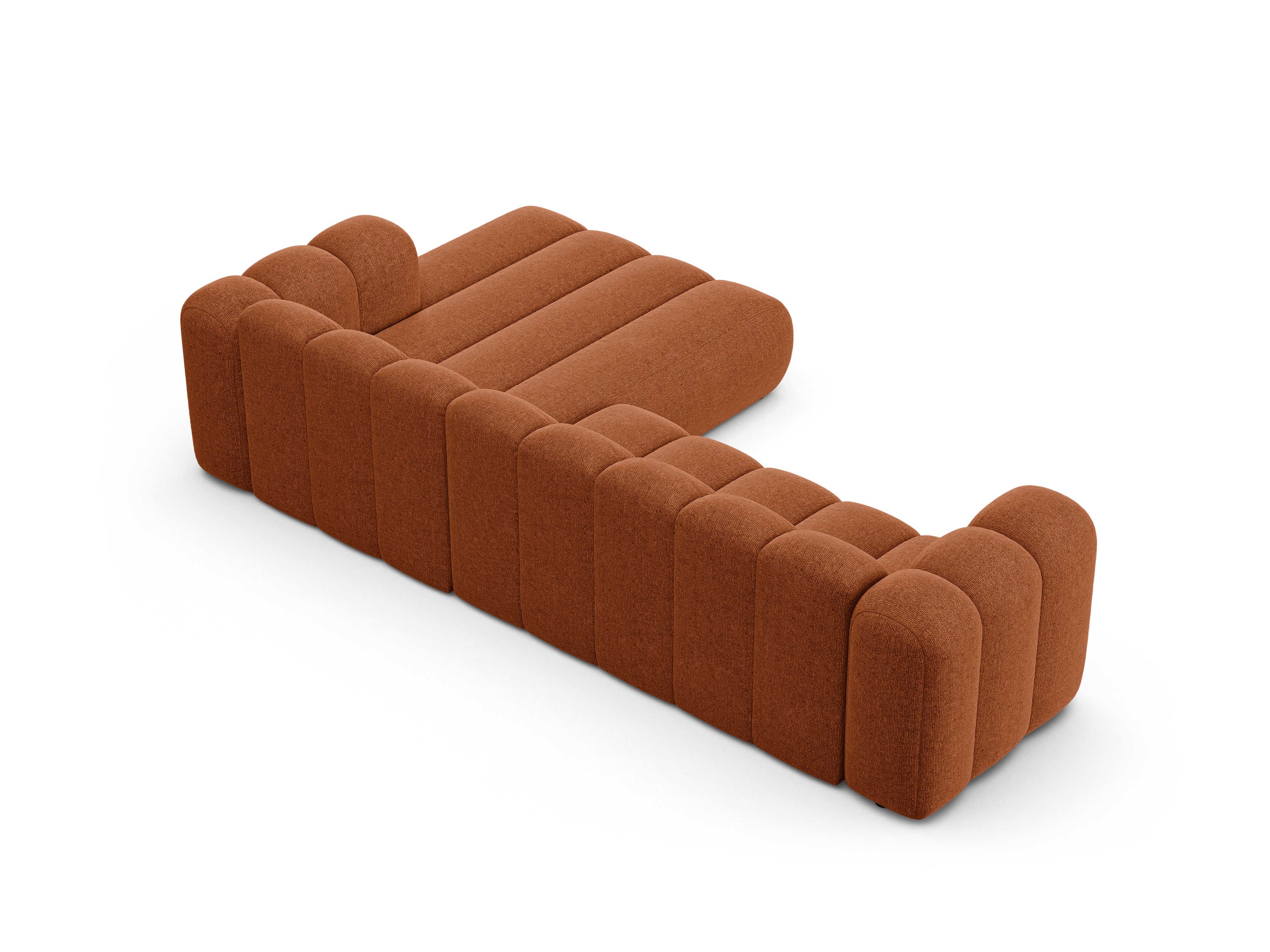 4-seater right-facing corner sofa LUPINE brick chenille