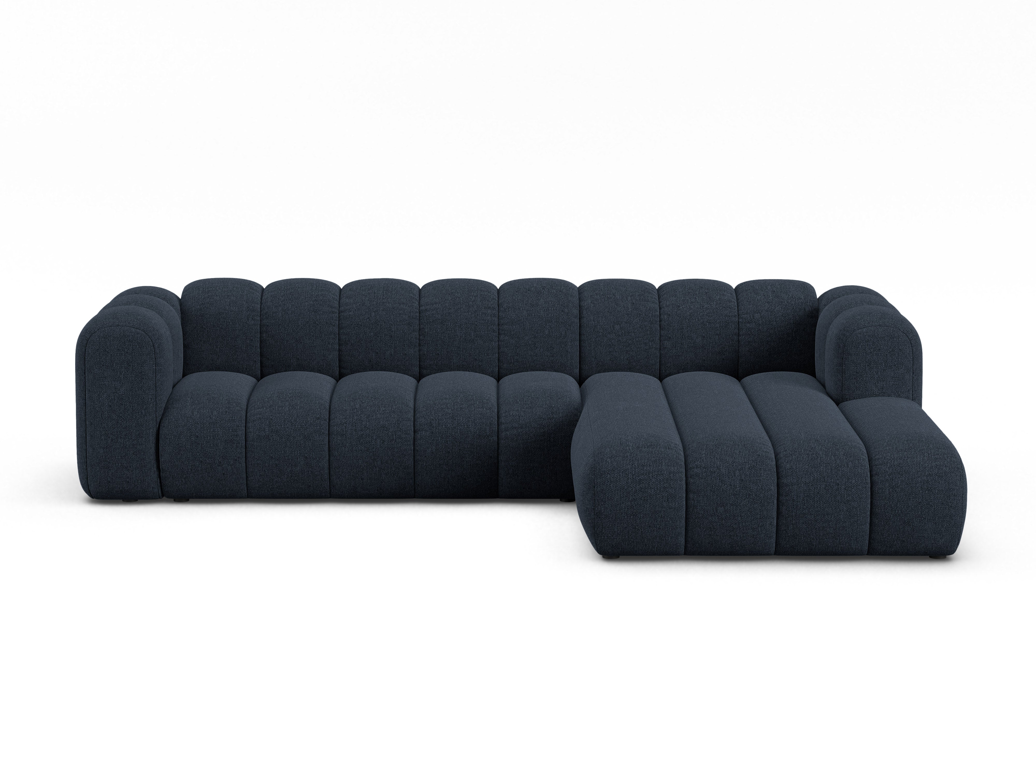 4-seater right-facing corner sofa LUPINE navy chenille
