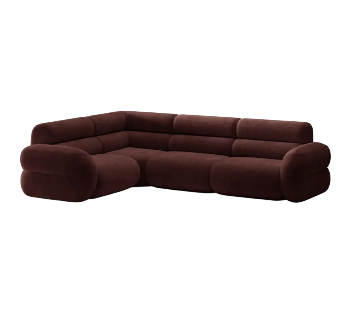 Narožník ve tvaru L pravý NEO třešňový šenil