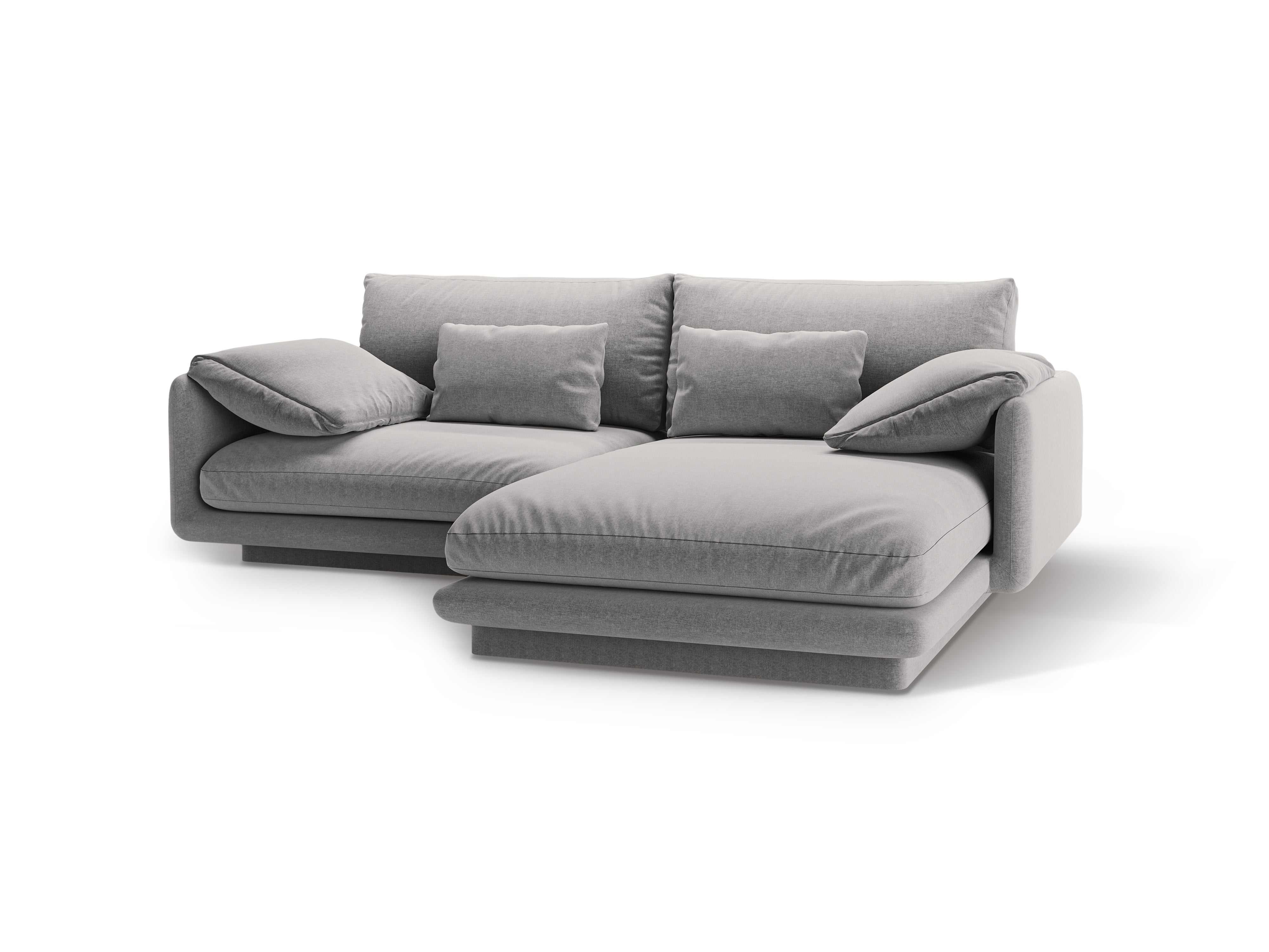 Pravostranný rohový 3-místný gauč TORINO světle šedý