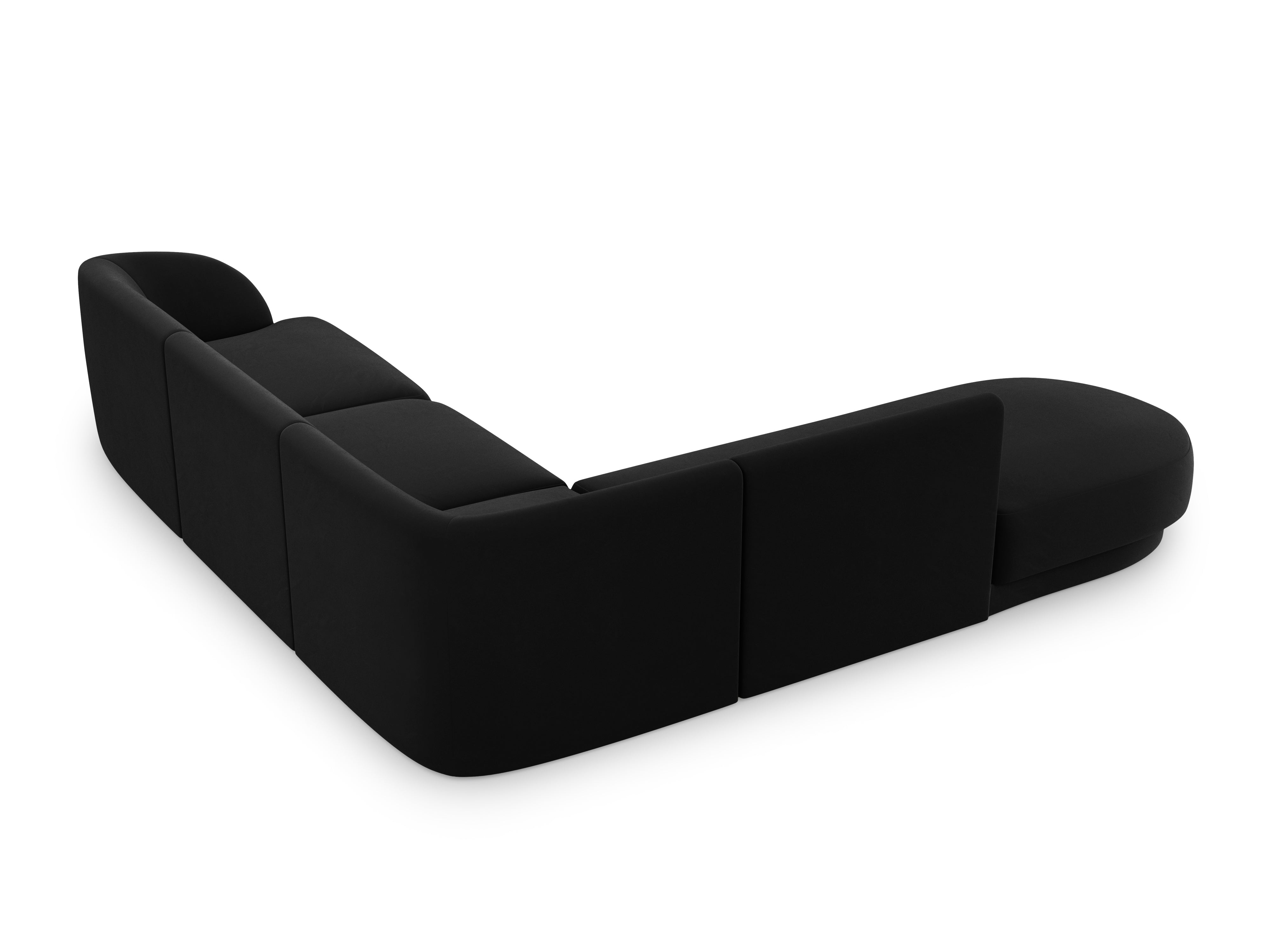 Narożnik aksamitny 6-osobowy lewostronny MILEY czarny Micadoni Eye on Design