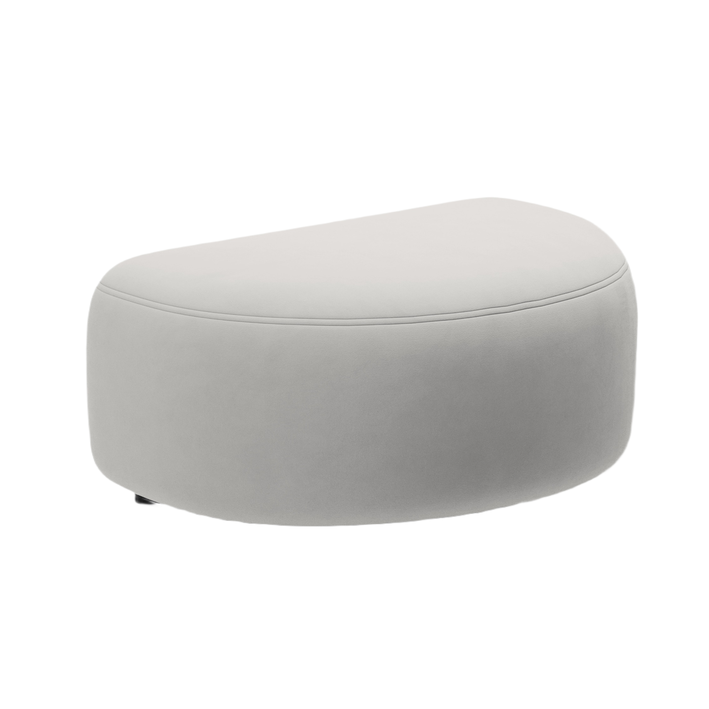 Velvet pouf KATE light gray