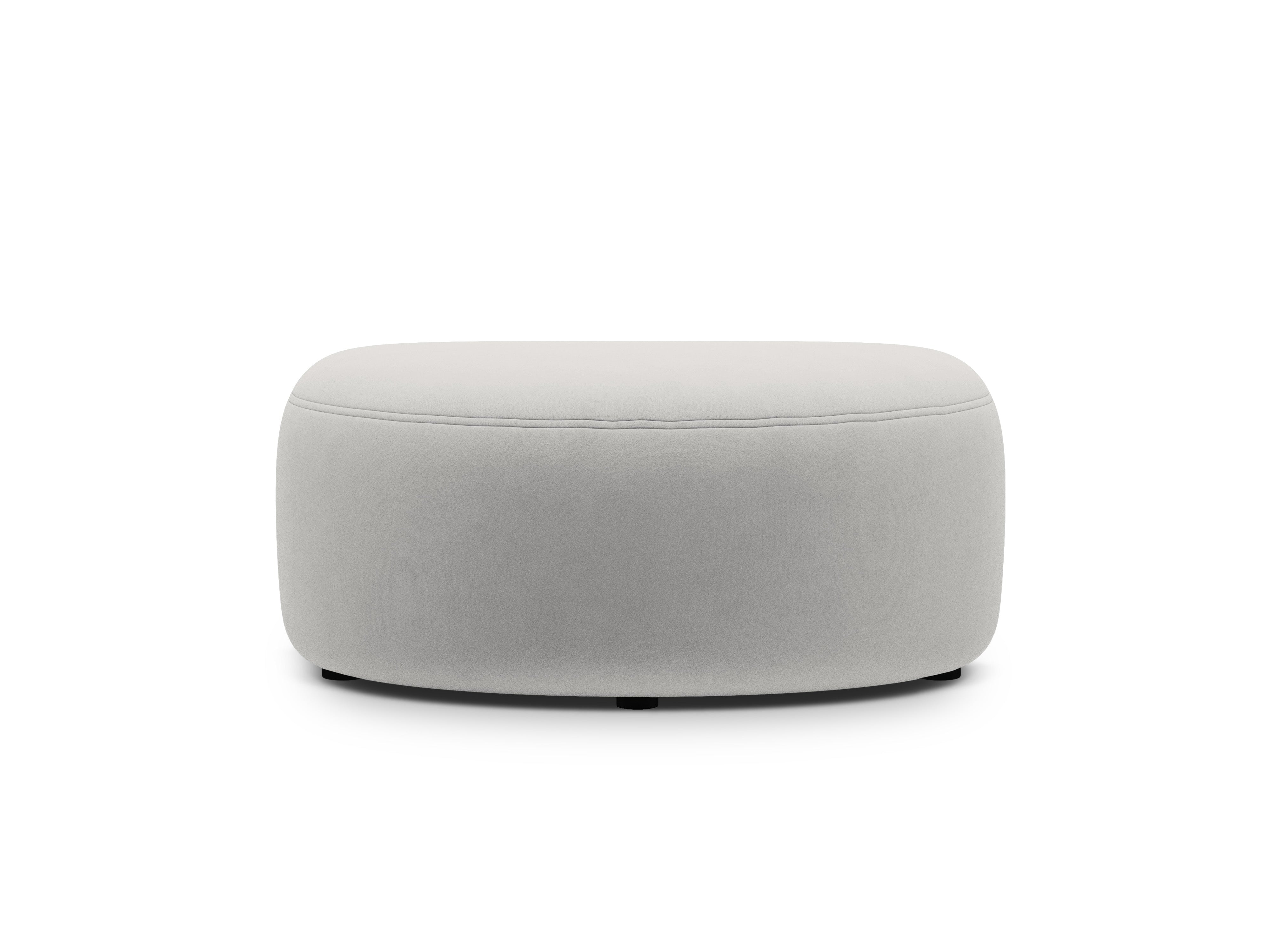 Velvet pouf KATE light gray