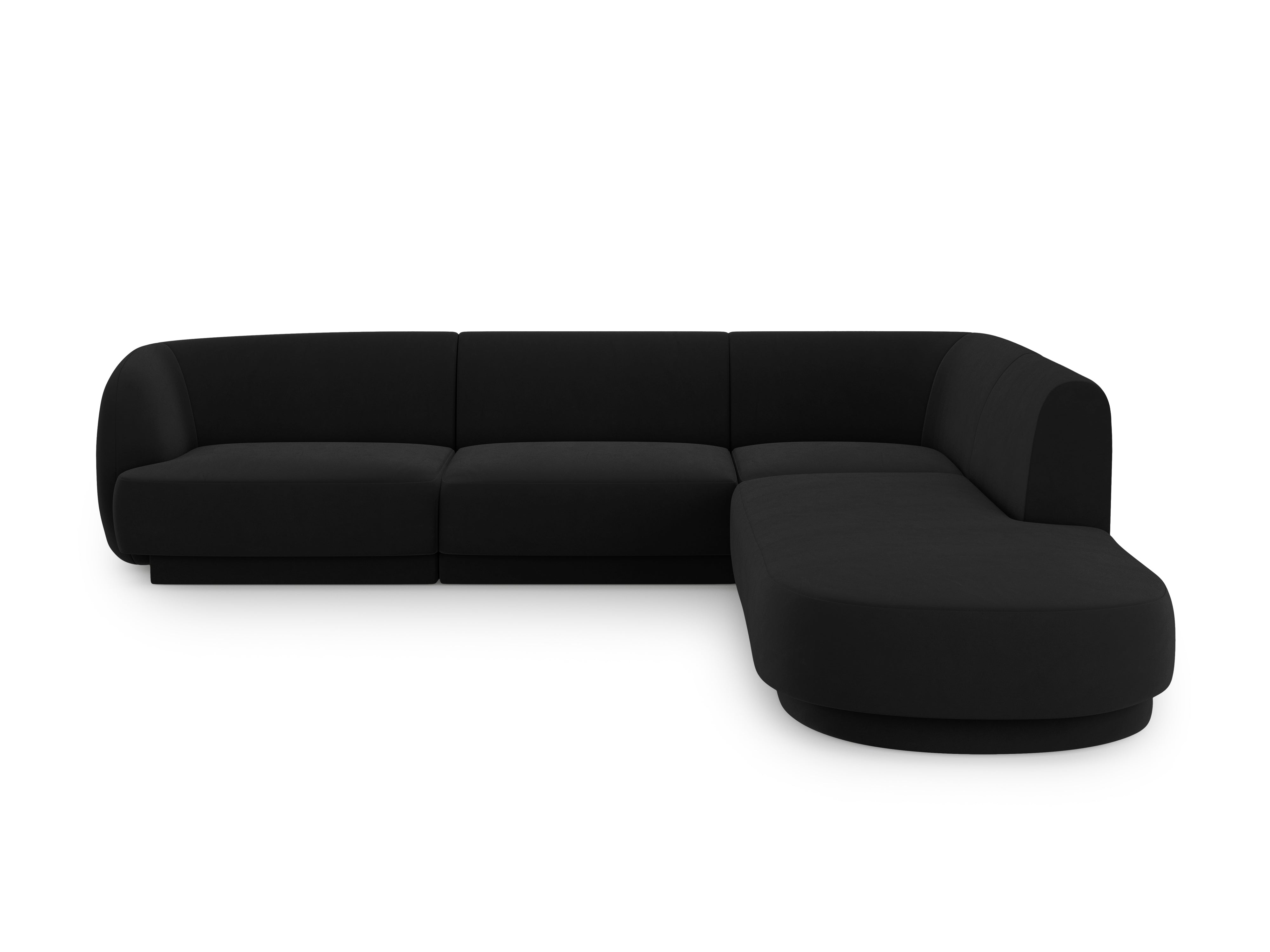 Narożnik aksamitny 6-osobowy prawostronny MILEY czarny Micadoni Eye on Design