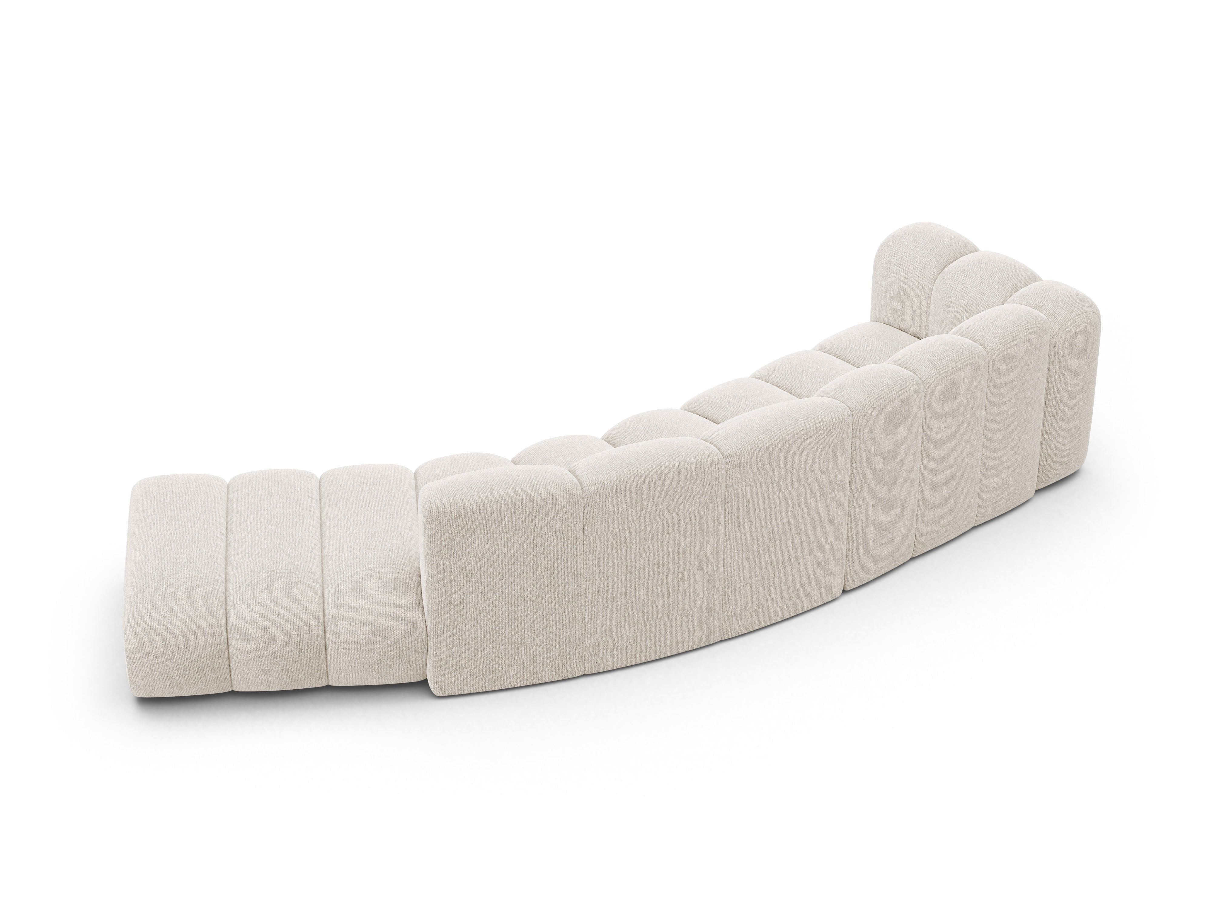 5-seater right-facing LUPINE sofa in light beige chenille
