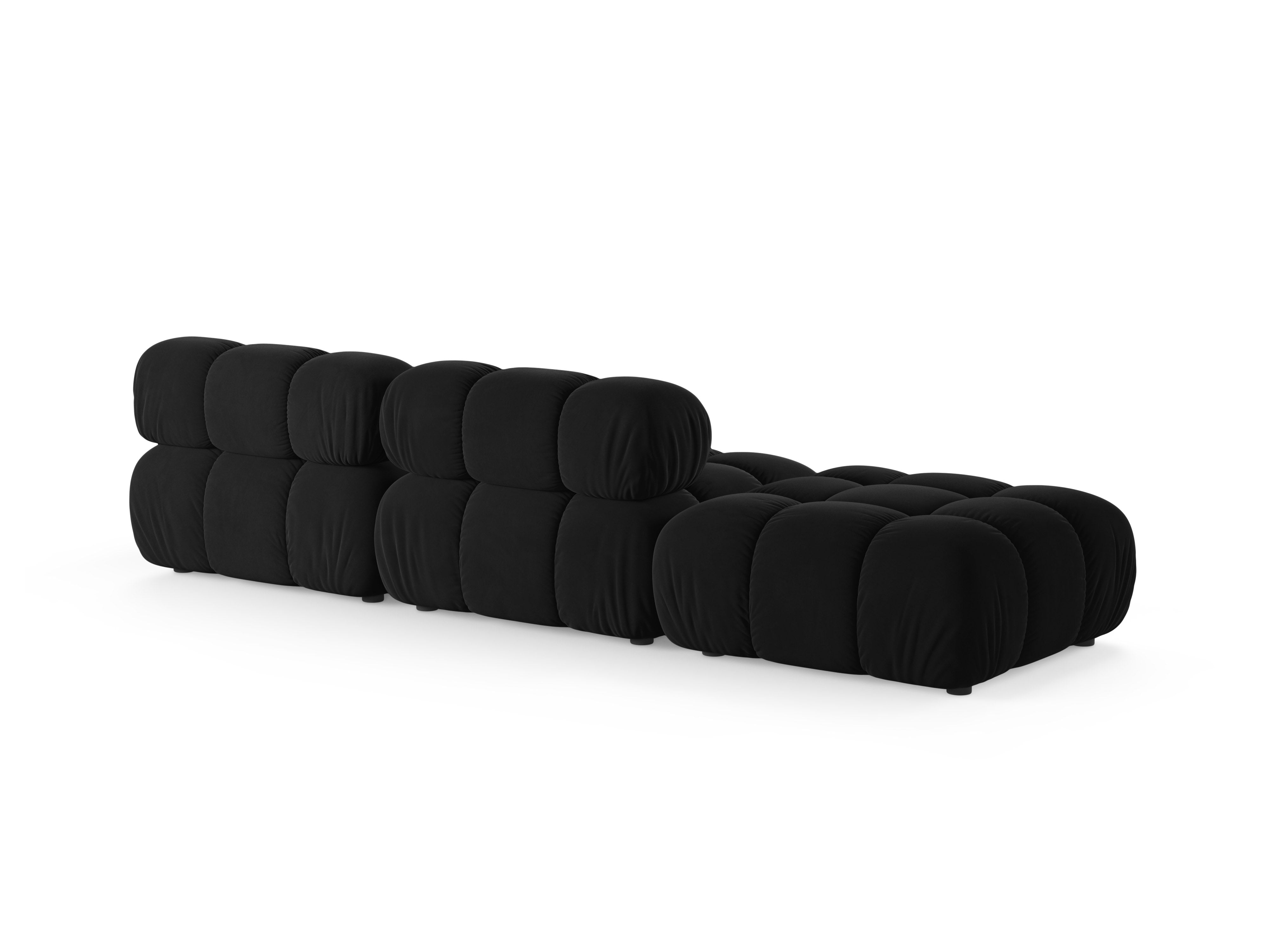 Sofa modulární sametová otevřená levostranná BELLIS černá