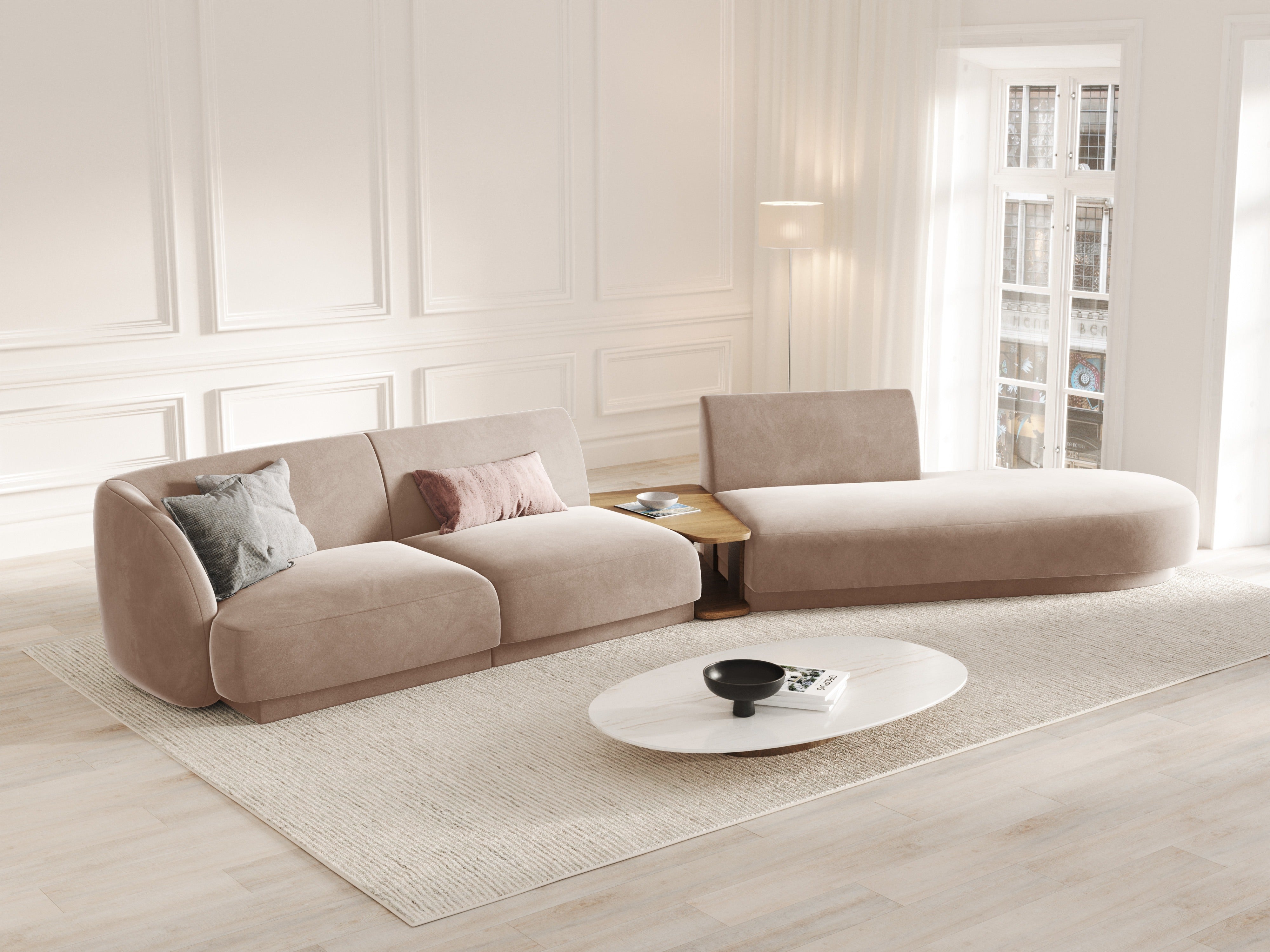 Fotel aksamitny MILEY cappuccino – Micadoni