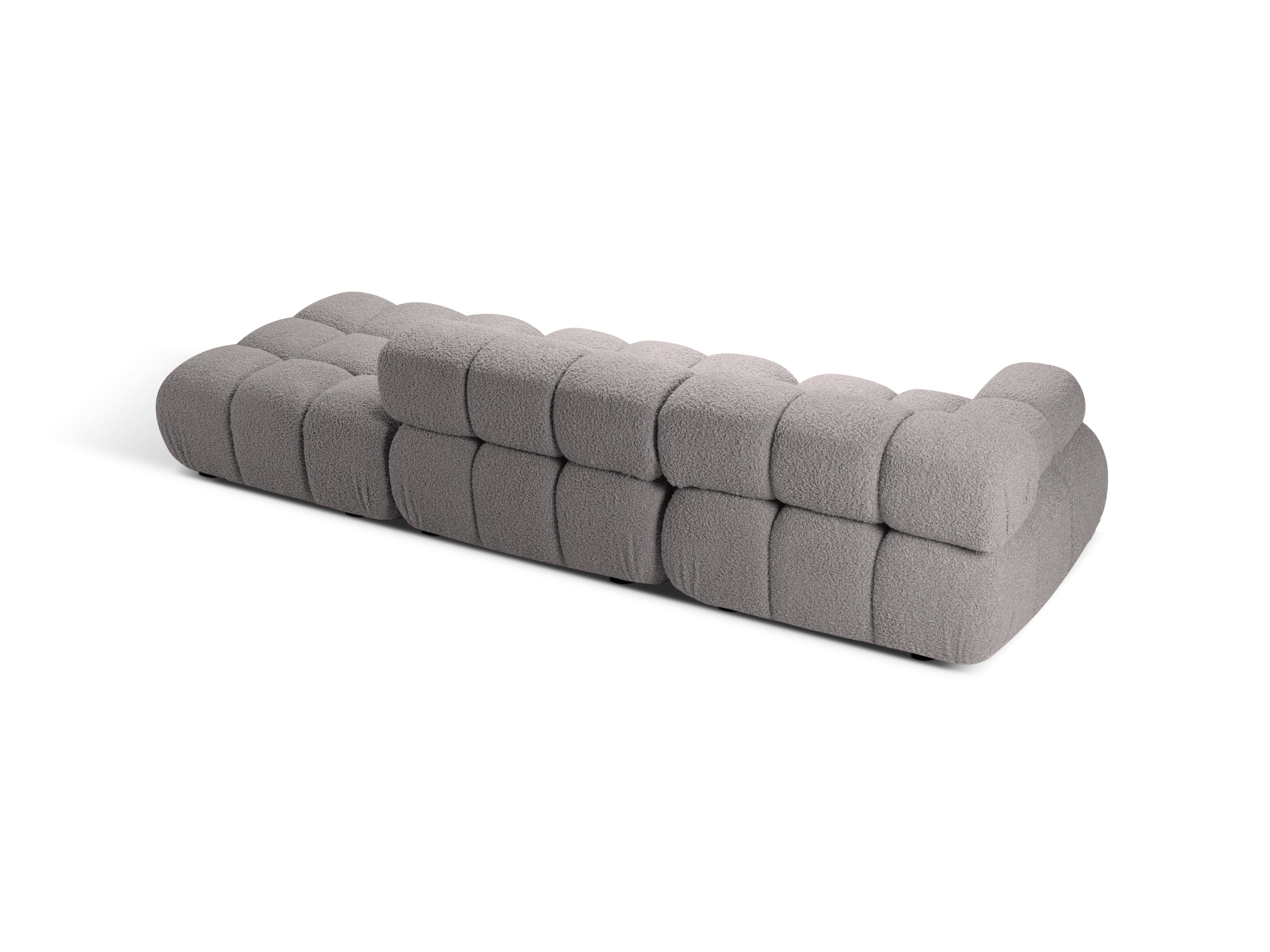 Sofa modułowa otwarta prawostronna BELLIS szary boucle