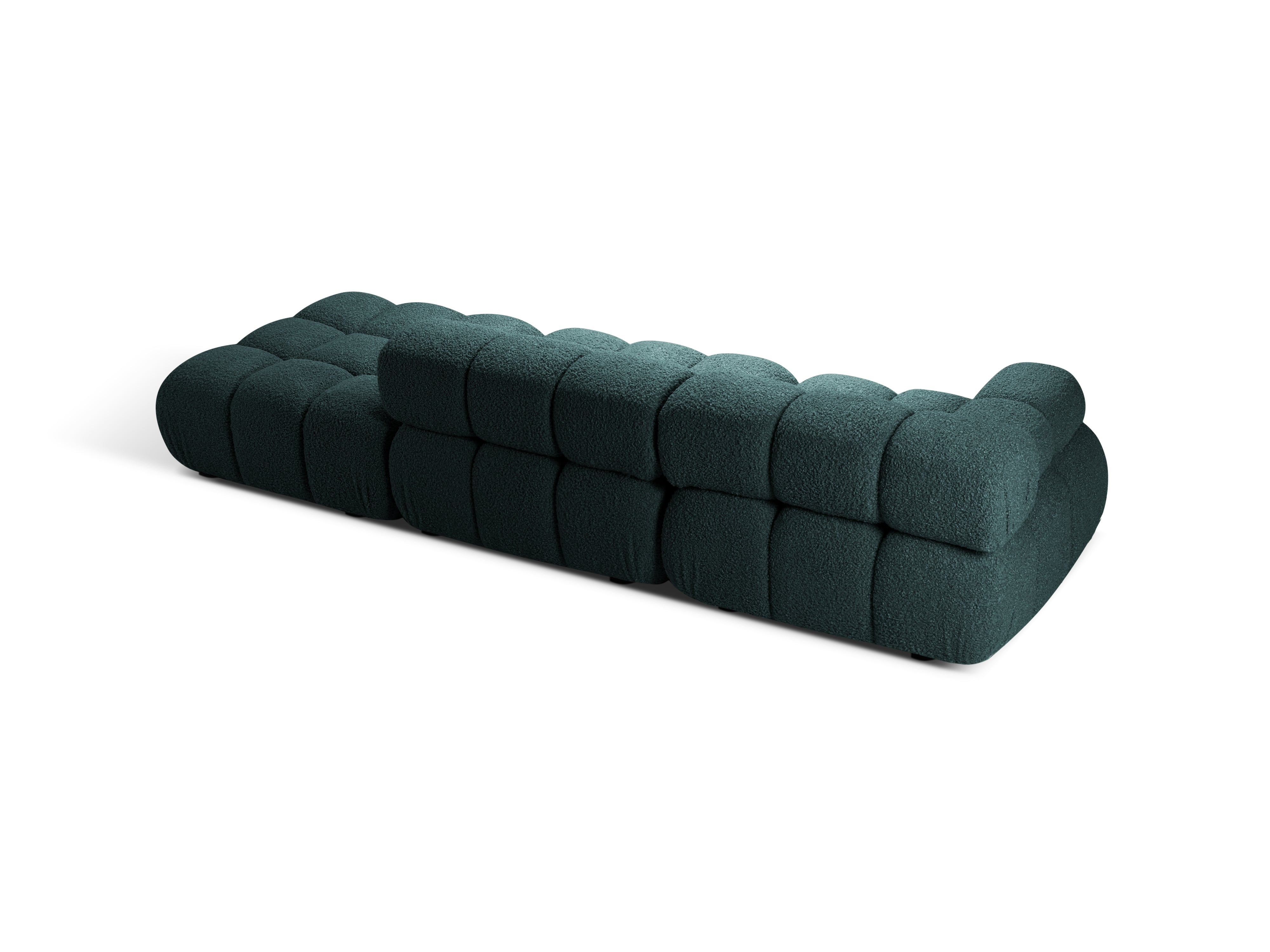 Sofa modułowa otwarta prawostronna BELLIS niebieski petrol boucle