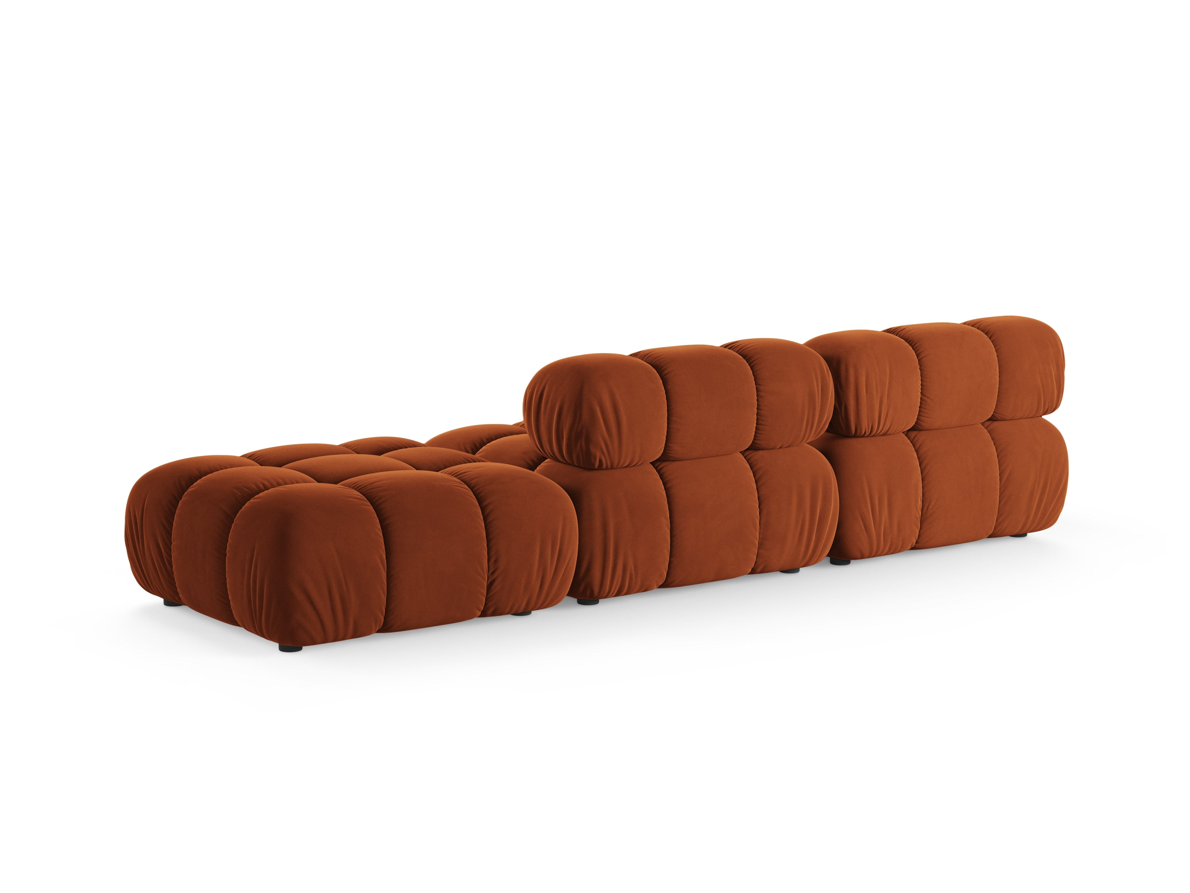 Sofa modulární sametová otevřená pravostranná BELLIS cihlová