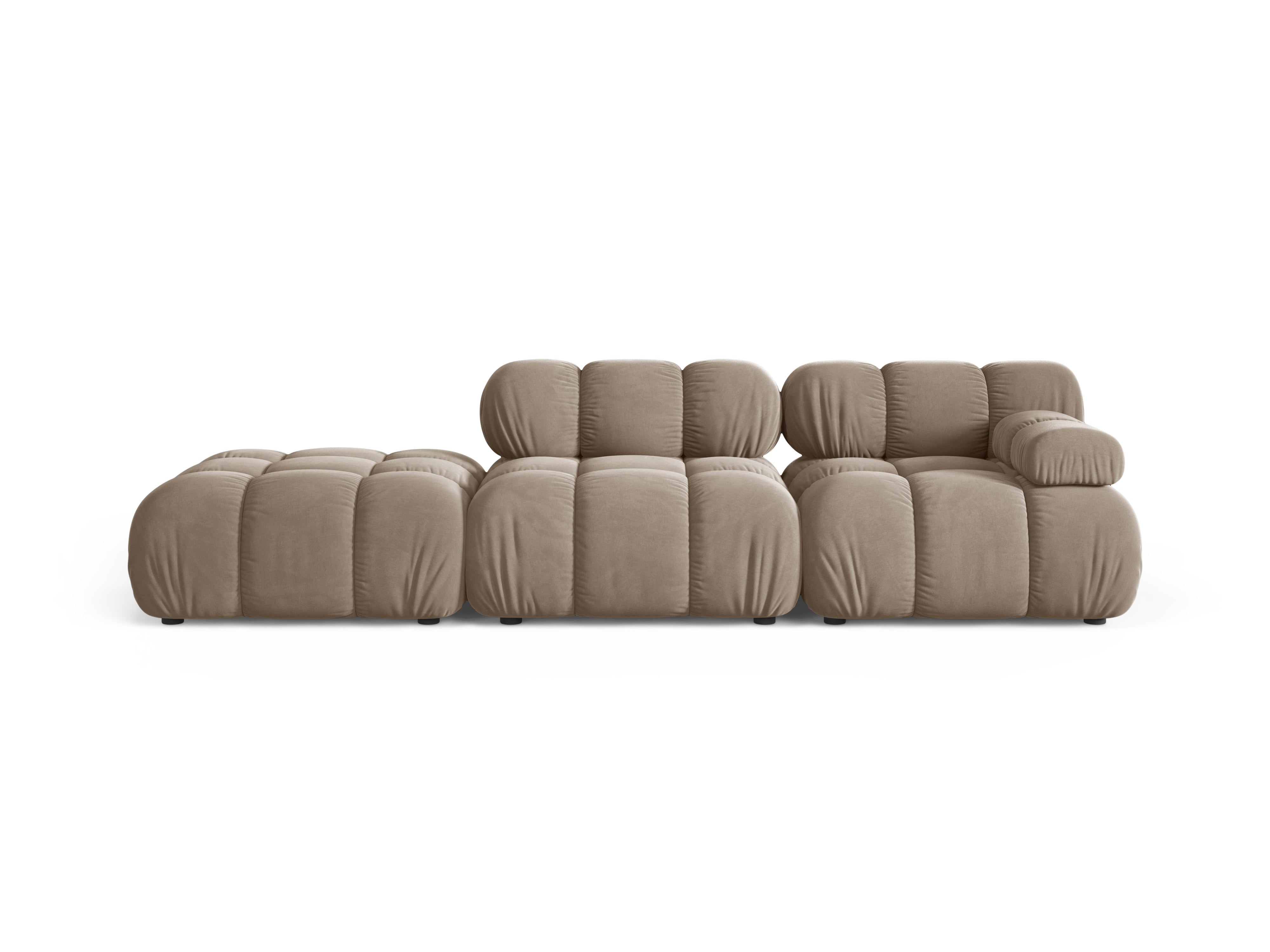 Sofa modulární sametová otevřená levostranná BELLIS cappuccino