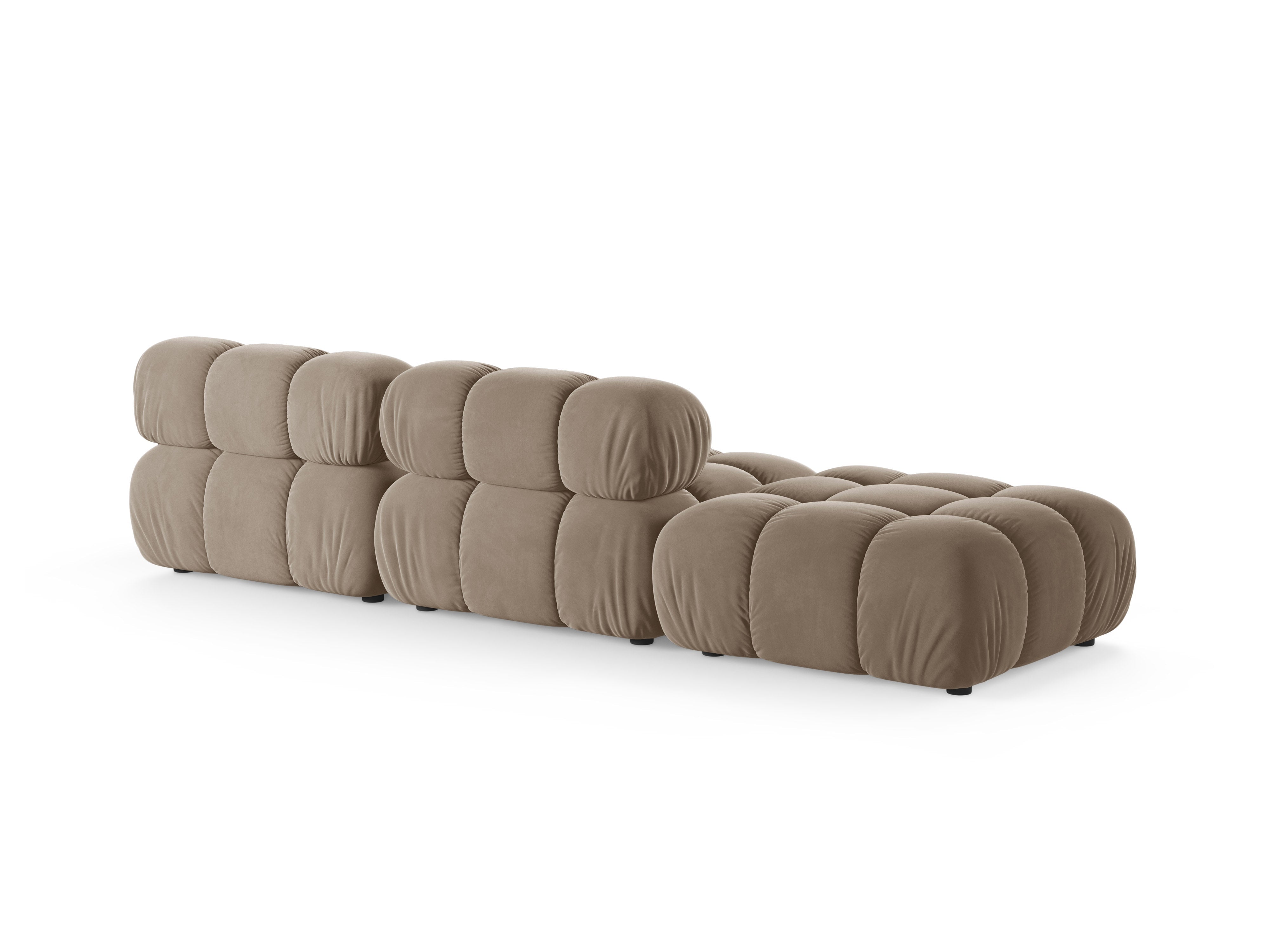 Sofa modulární sametová otevřená levostranná BELLIS cappuccino