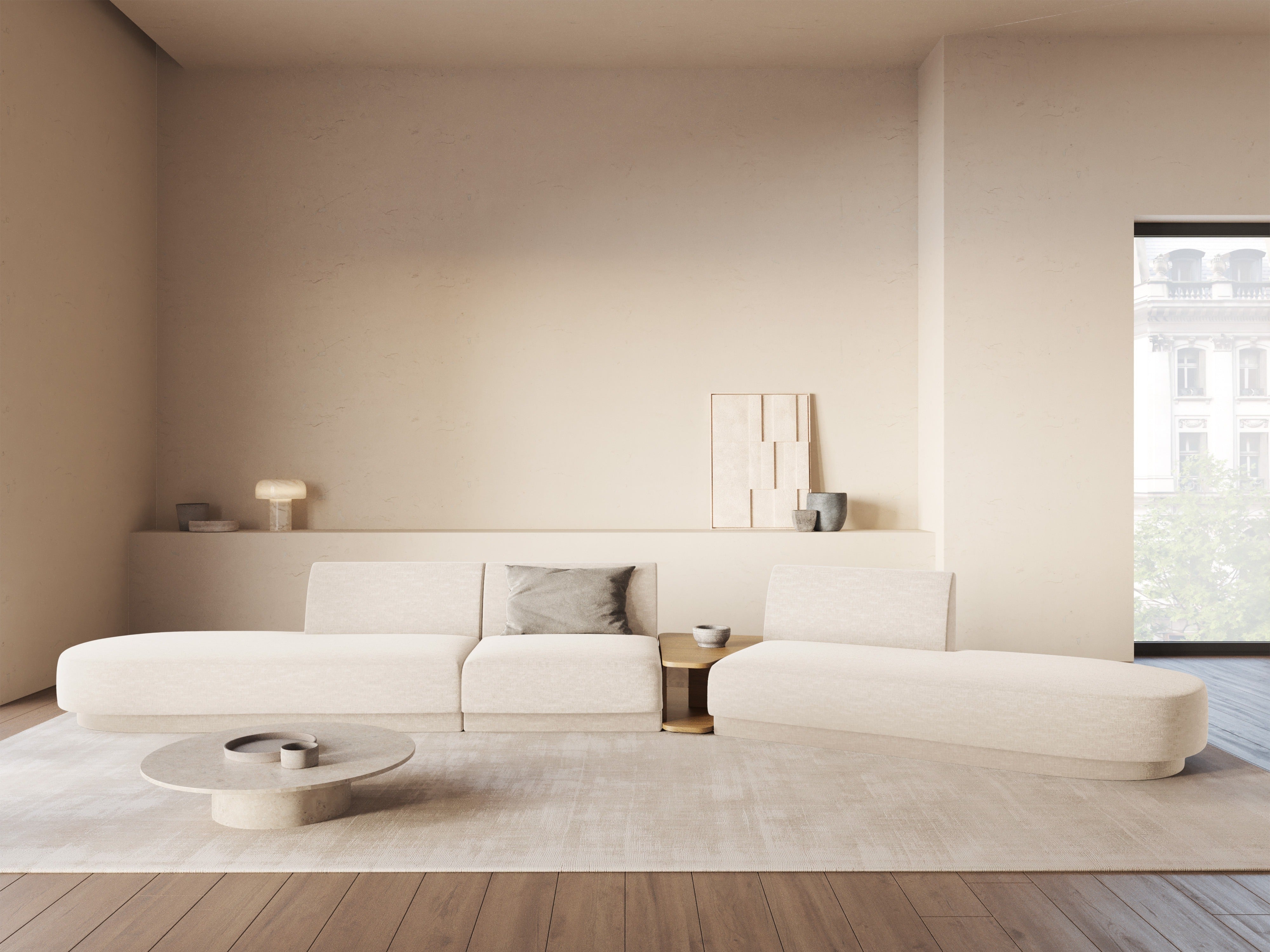 Pouf / module MILEY beige chenille