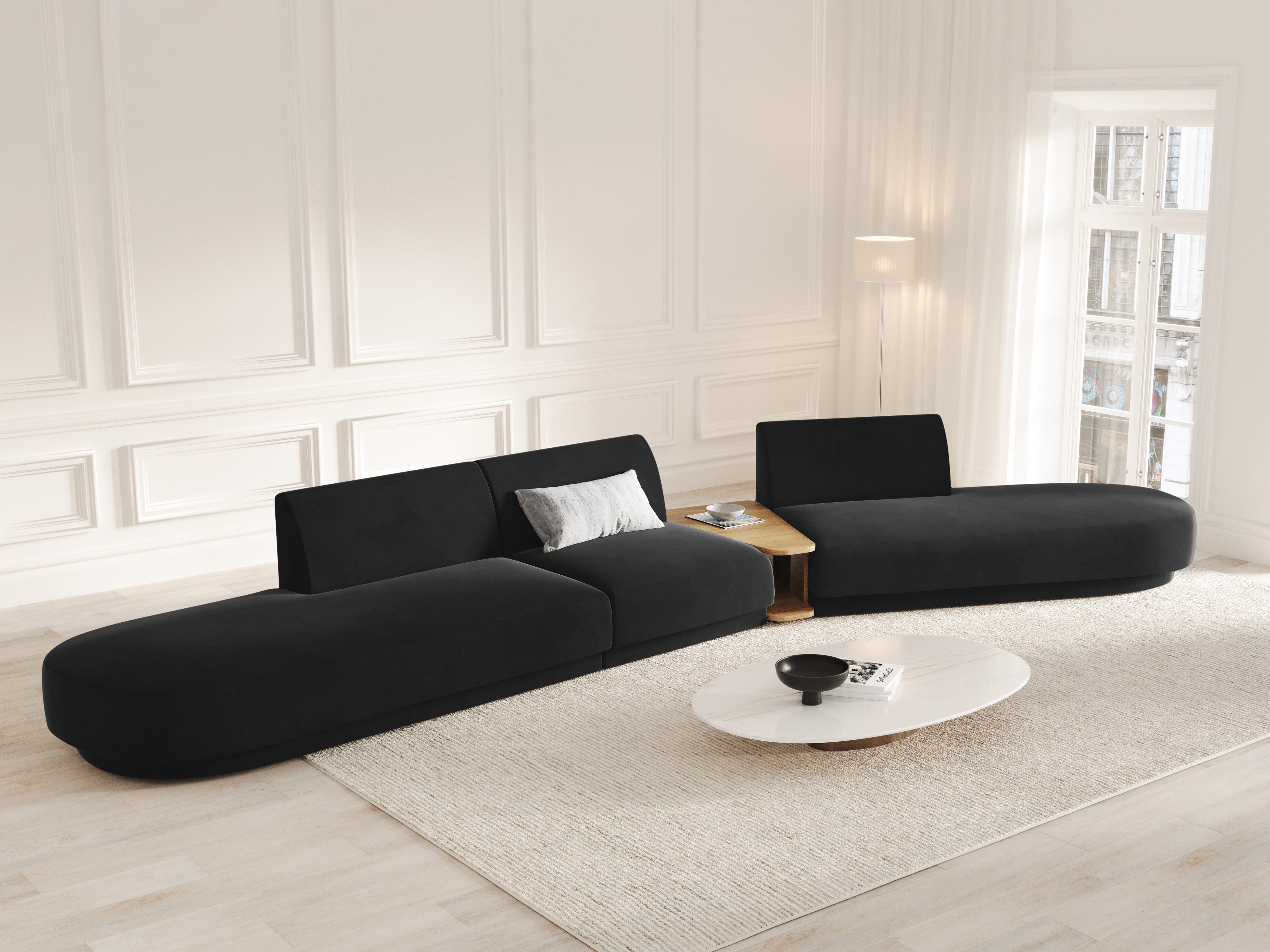 Velvety pouf miley black